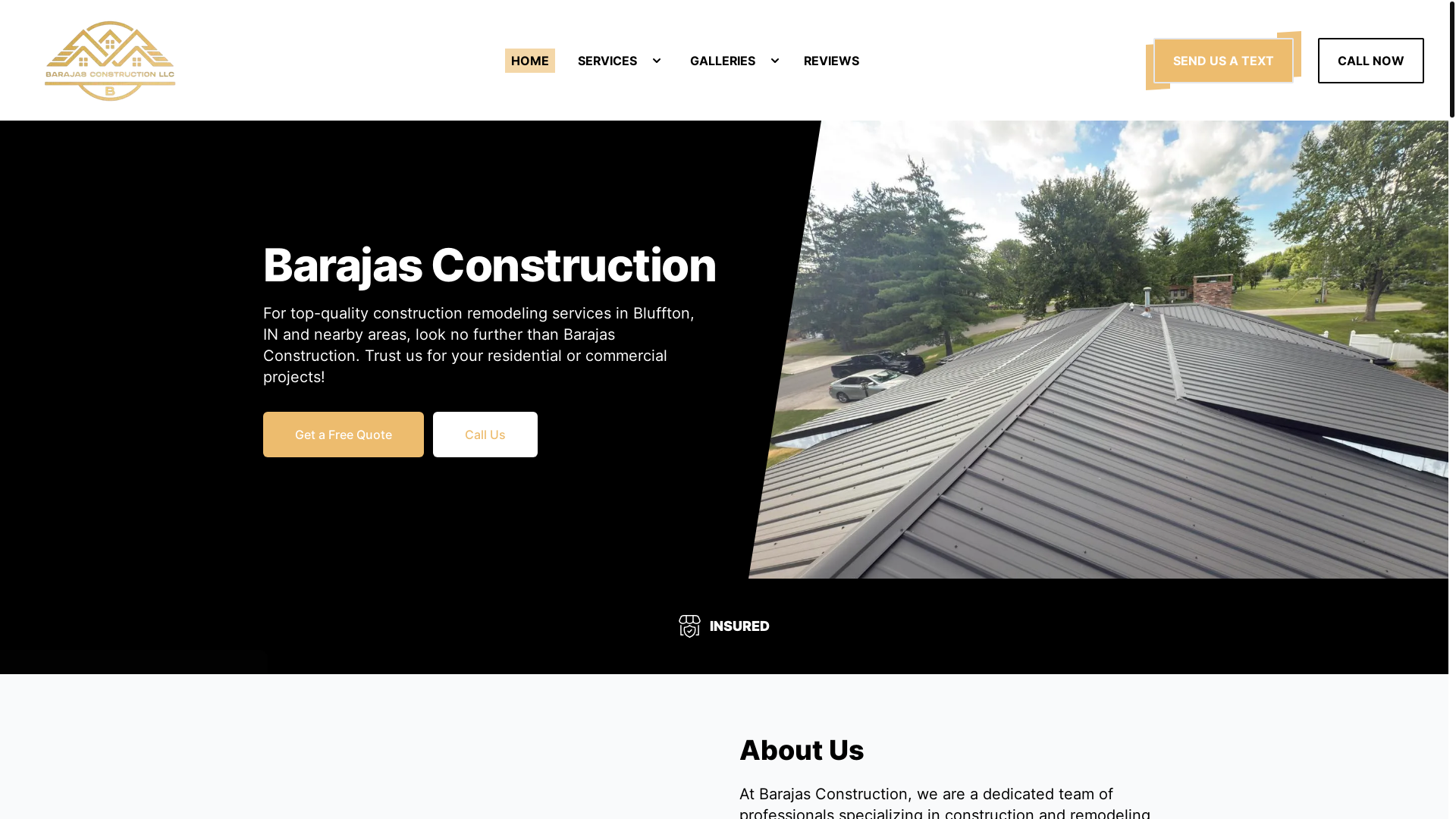 website screenshot of https://barajasconstructionllcin.com/