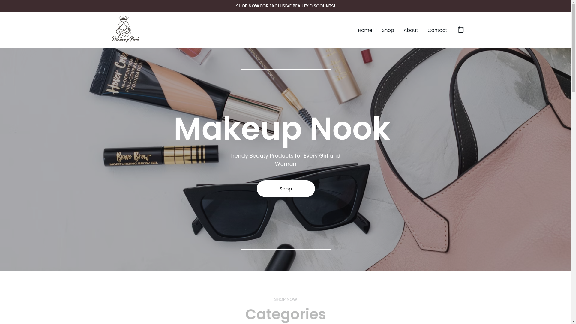 website screenshot of https://makeupnook.store/