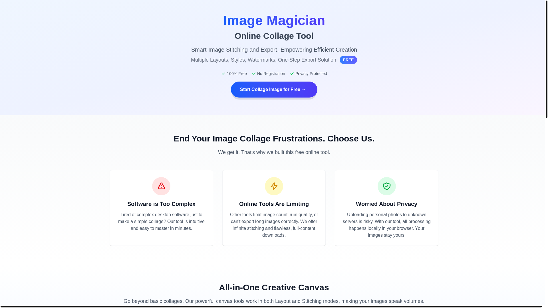 website screenshot of https://imagemagicianonline.com/