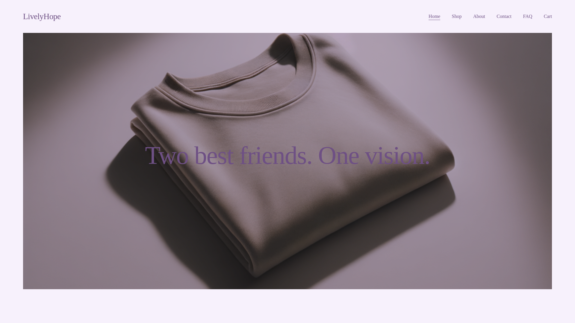 website screenshot of https://lively-hope.com/