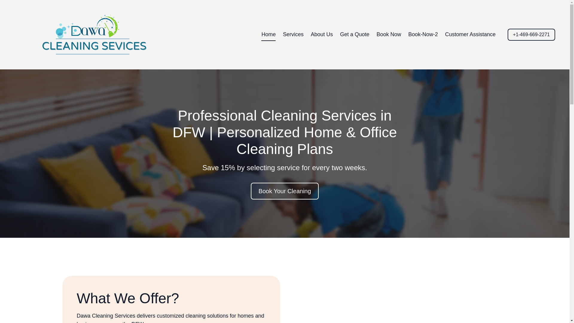 website screenshot of https://dawacleaning.com/