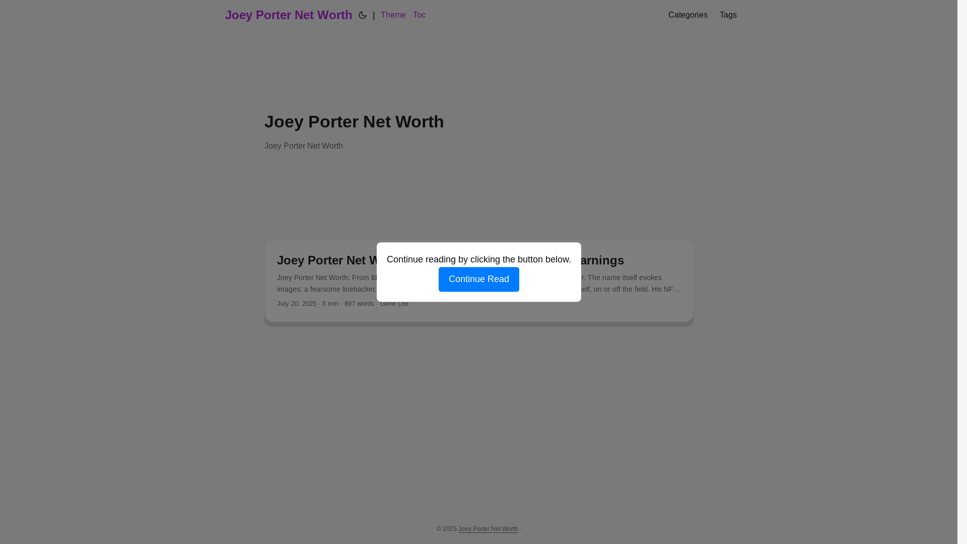 website screenshot of https://joey-porter-net-worth.pages.dev/