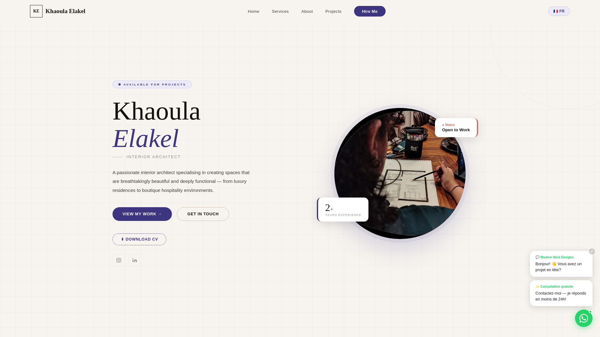 website screenshot of https://modernestdesigns.com