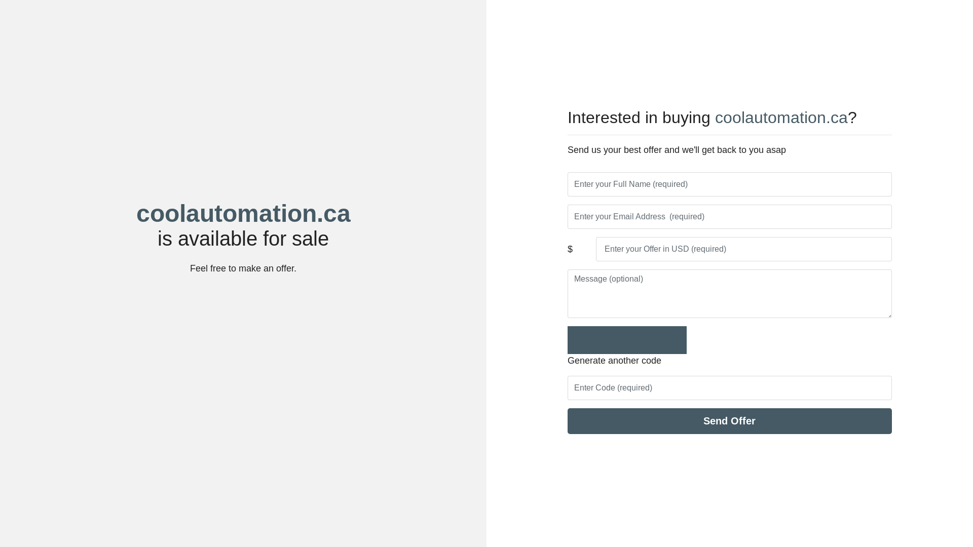 website screenshot of https://coolautomation.ca/