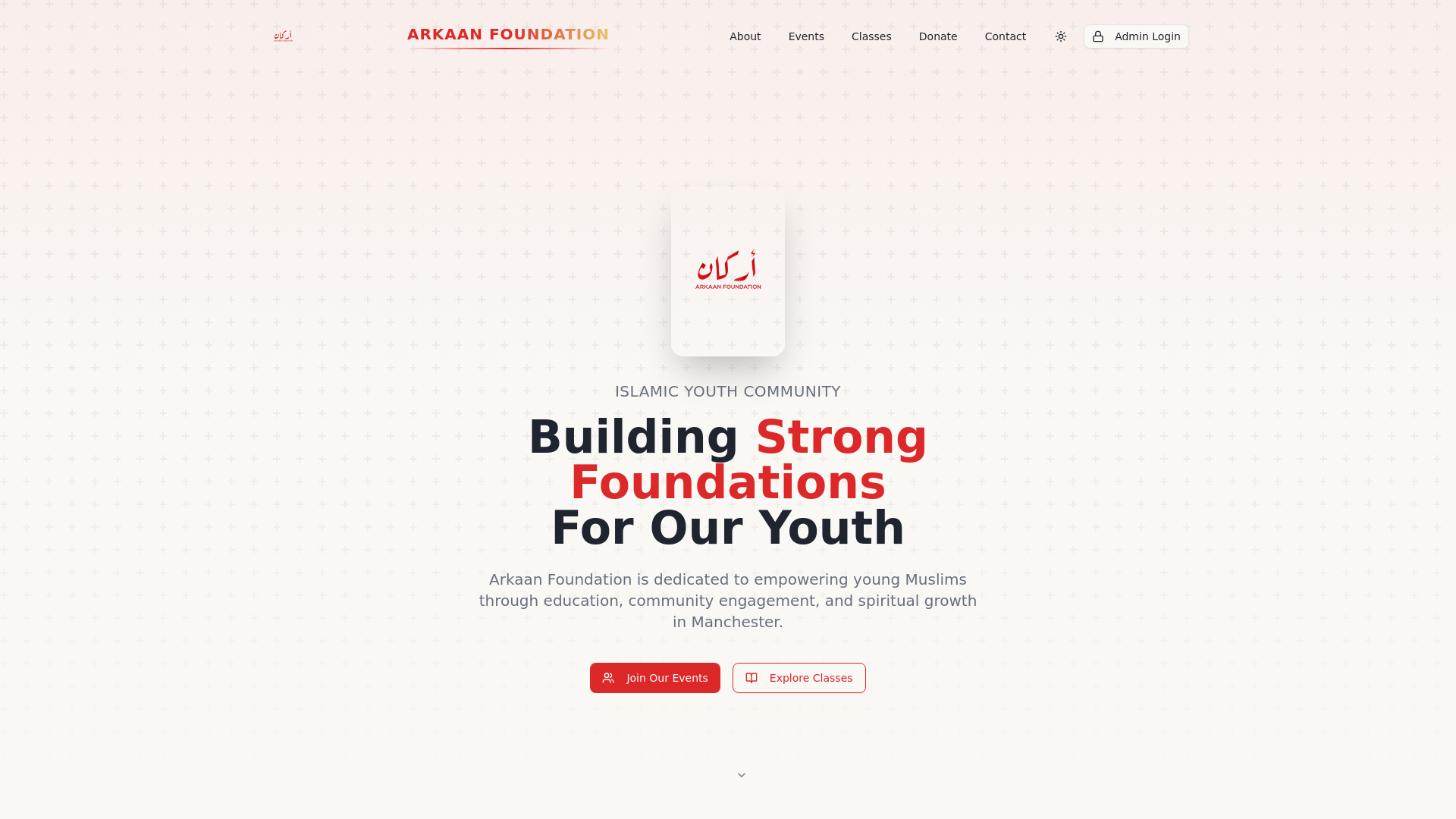 website screenshot of https://arkaan-foundation-site.pages.dev/
