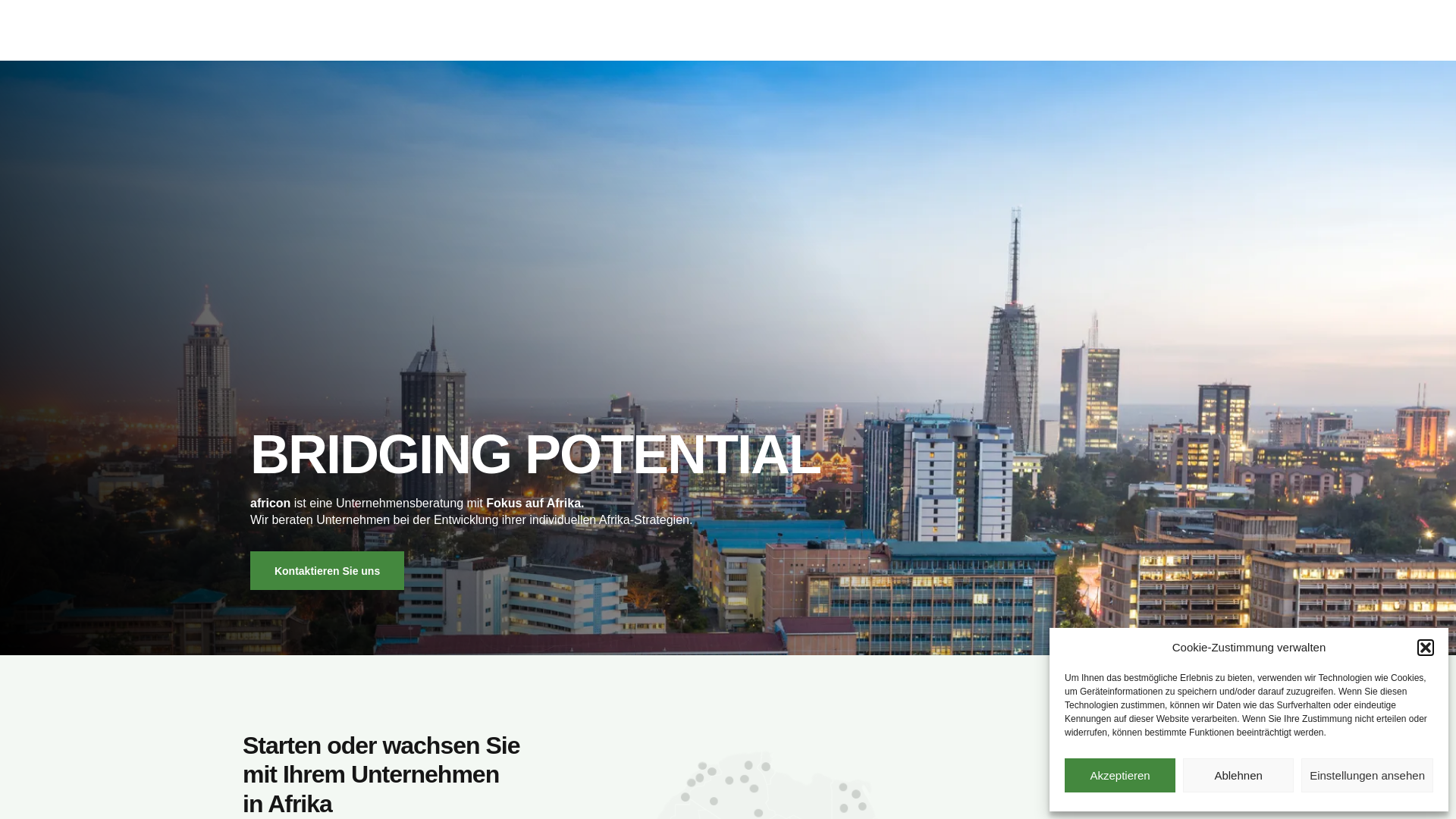 website screenshot of https://www.africon.de/