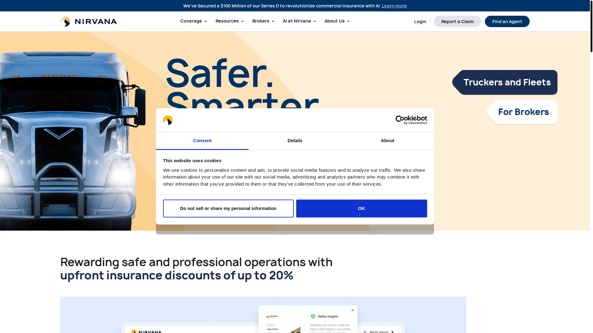 website screenshot of https://www.nirvanatech.com/