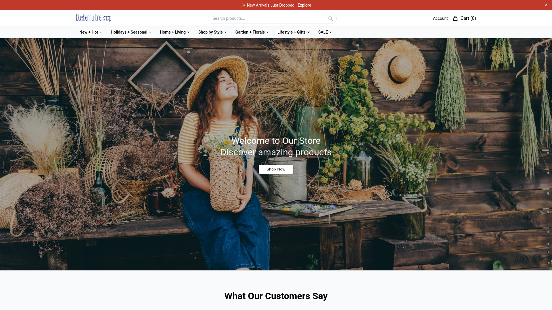 website screenshot of https://shopblueberrylaneshop.shop/