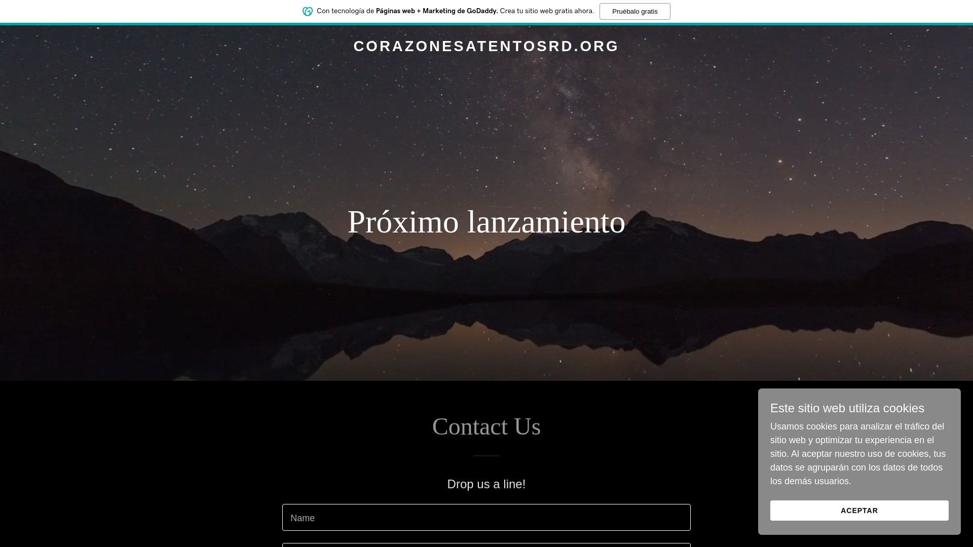 website screenshot of https://corazonesatentosrd.org/