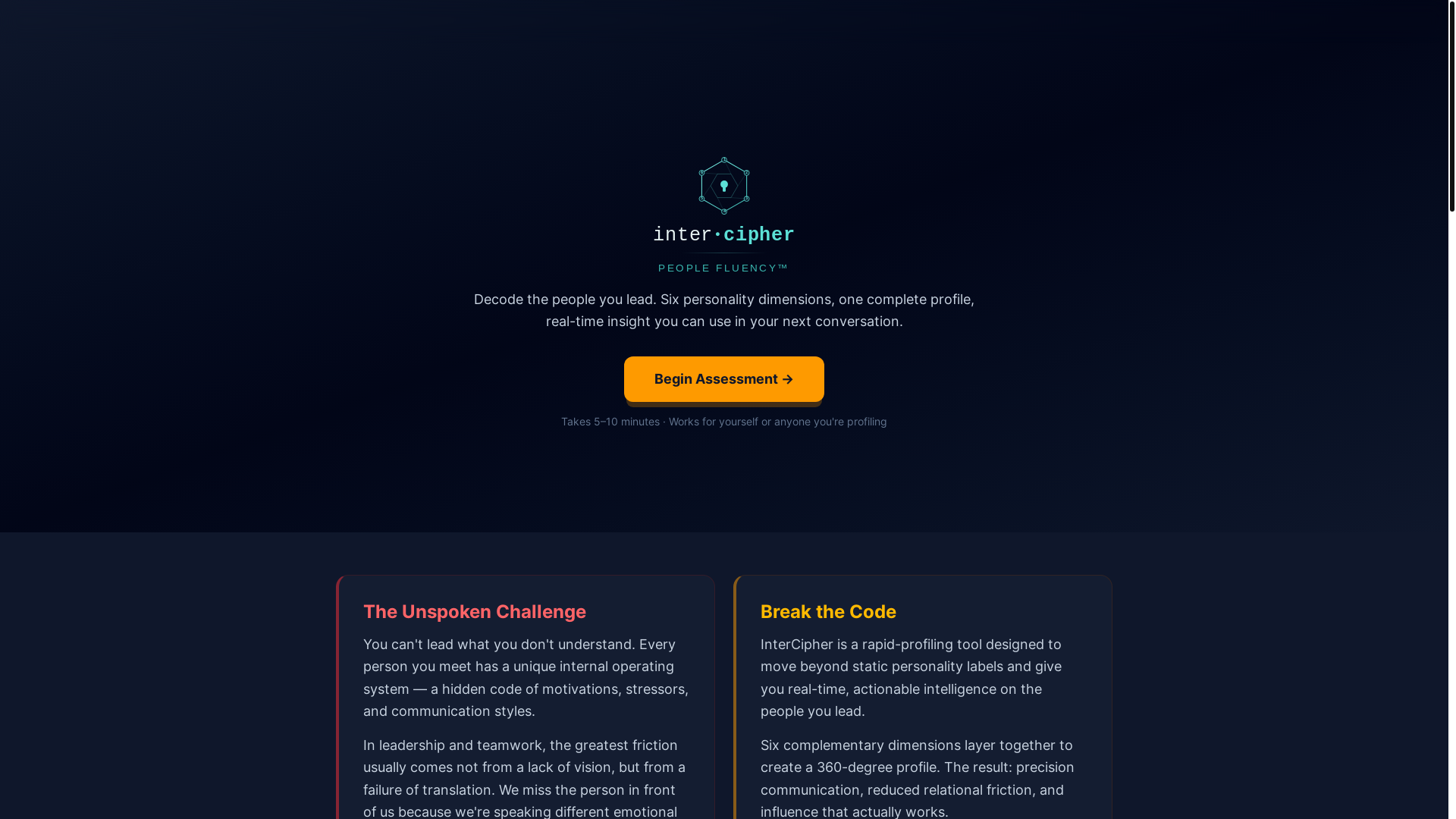 website screenshot of https://intercipher.me/