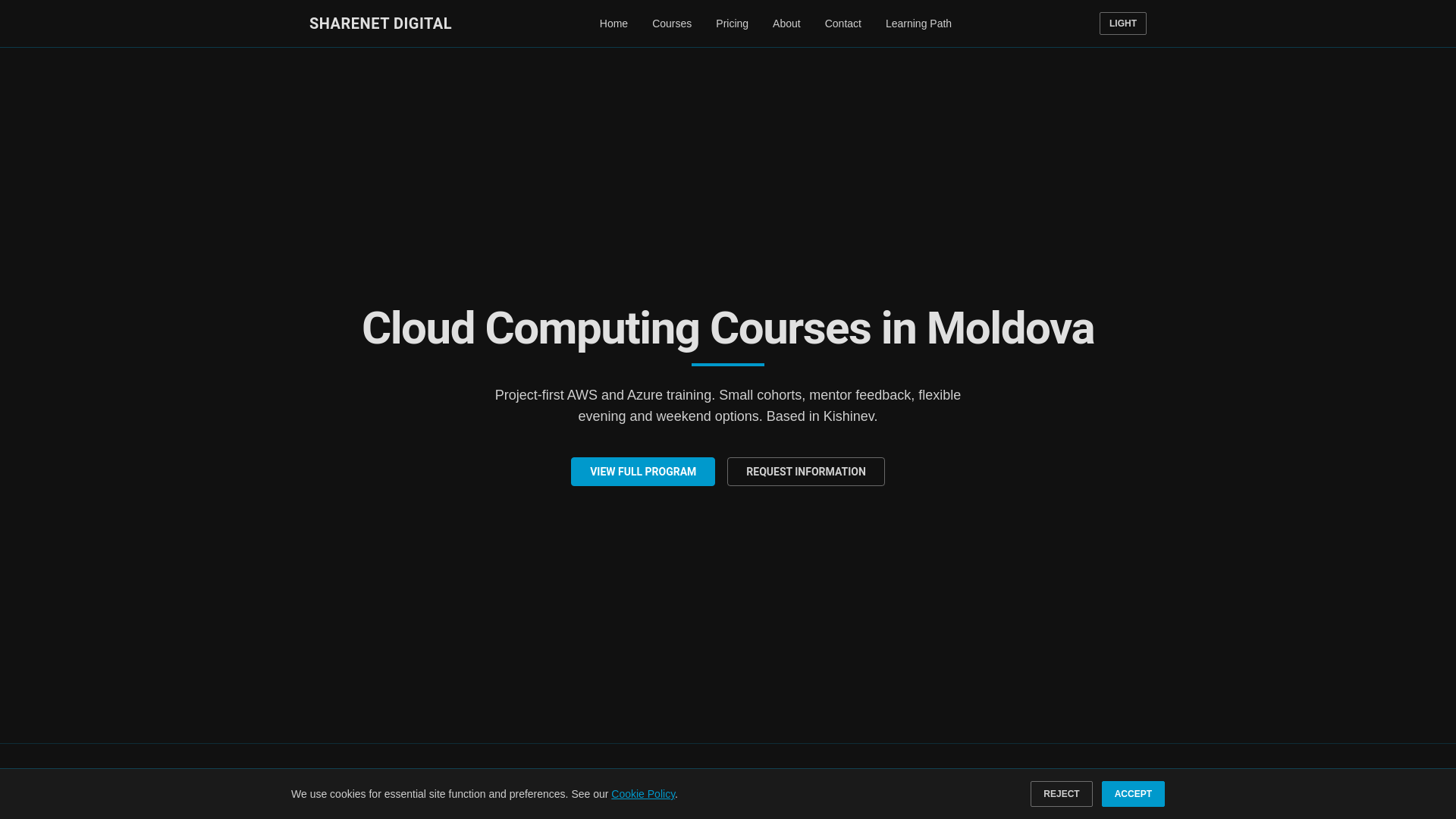 website screenshot of https://share-net.digital/