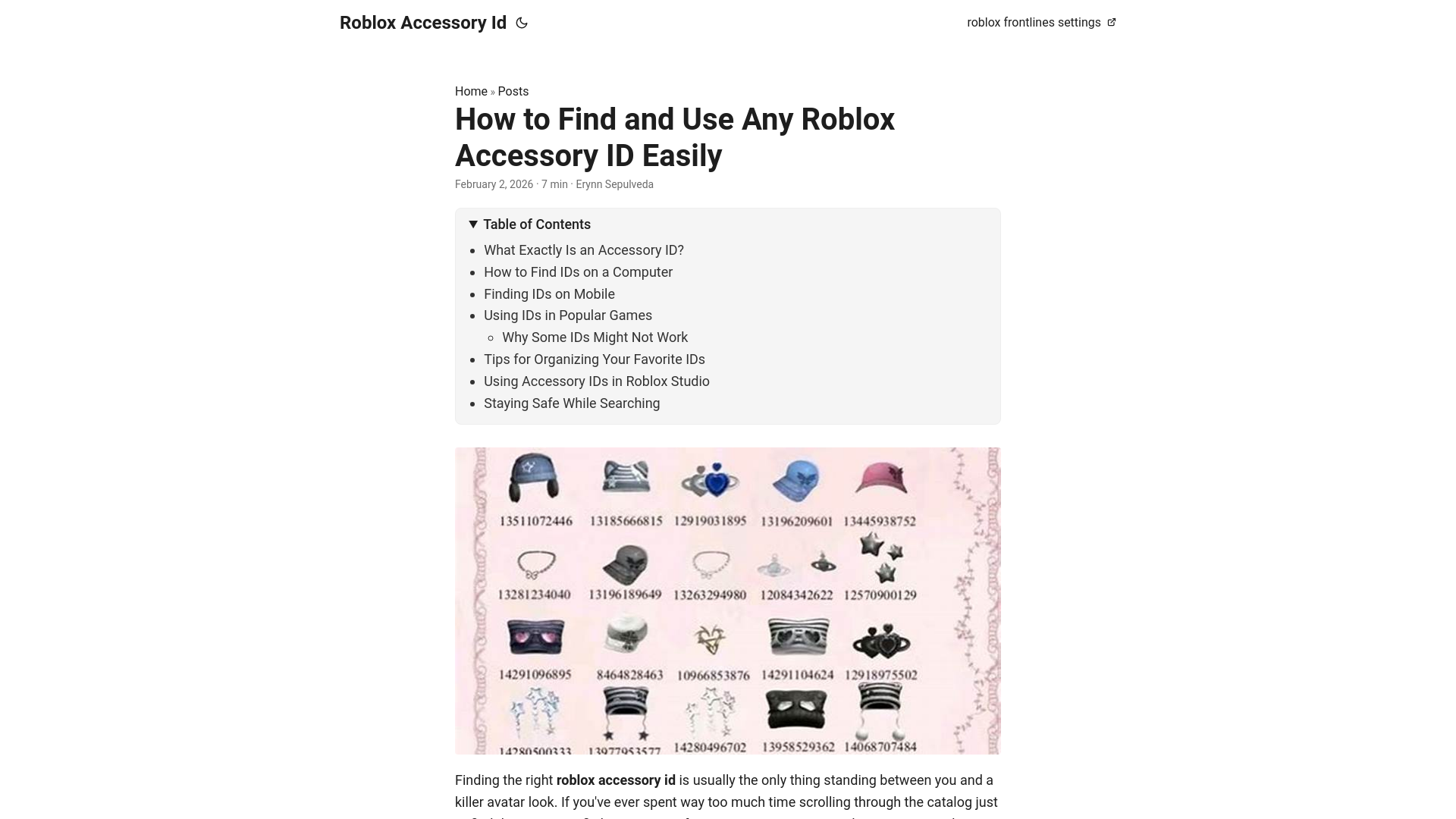 website screenshot of https://roblox-accessory-id.pages.dev/