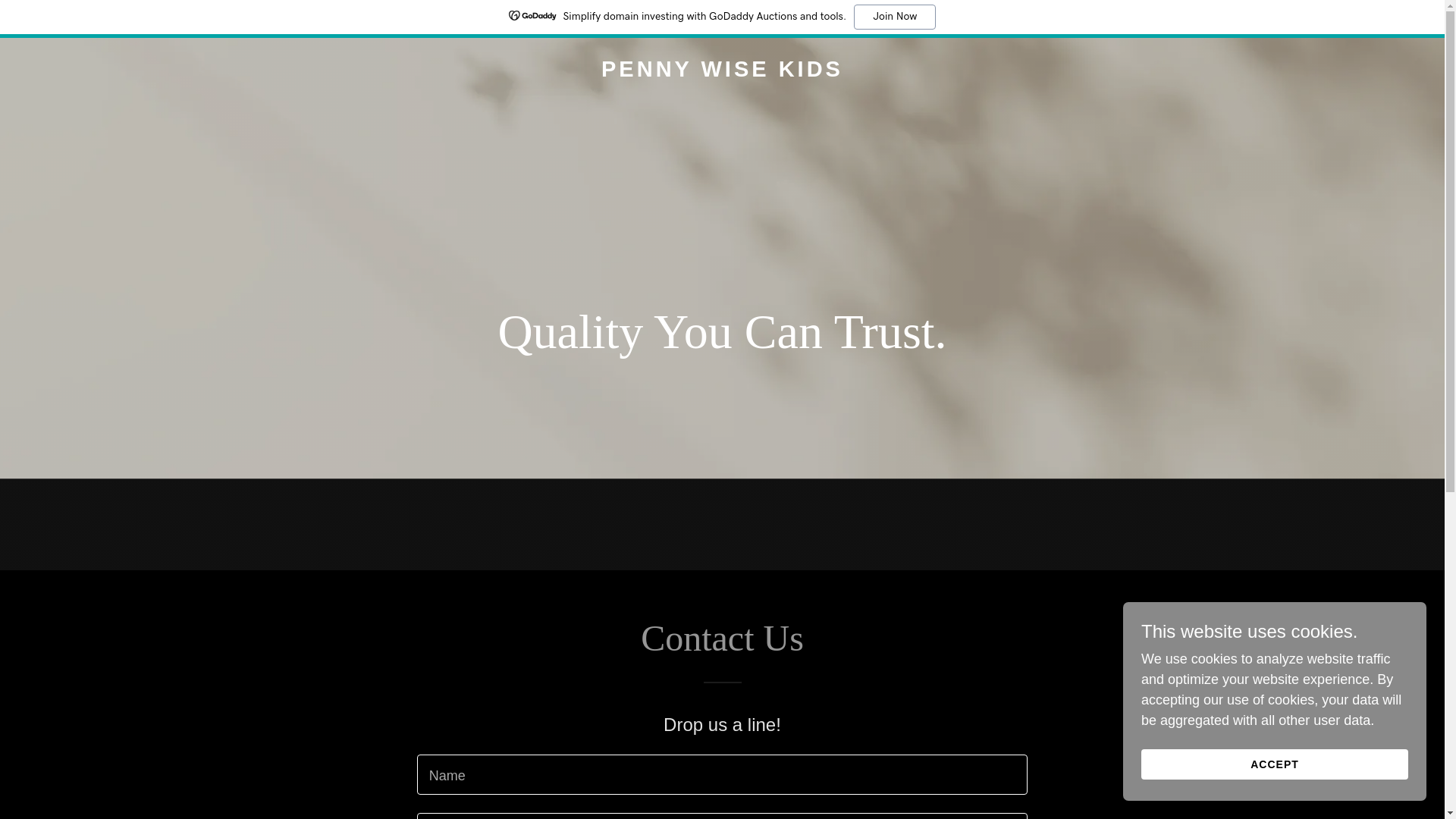 website screenshot of https://pennywisekids.io/