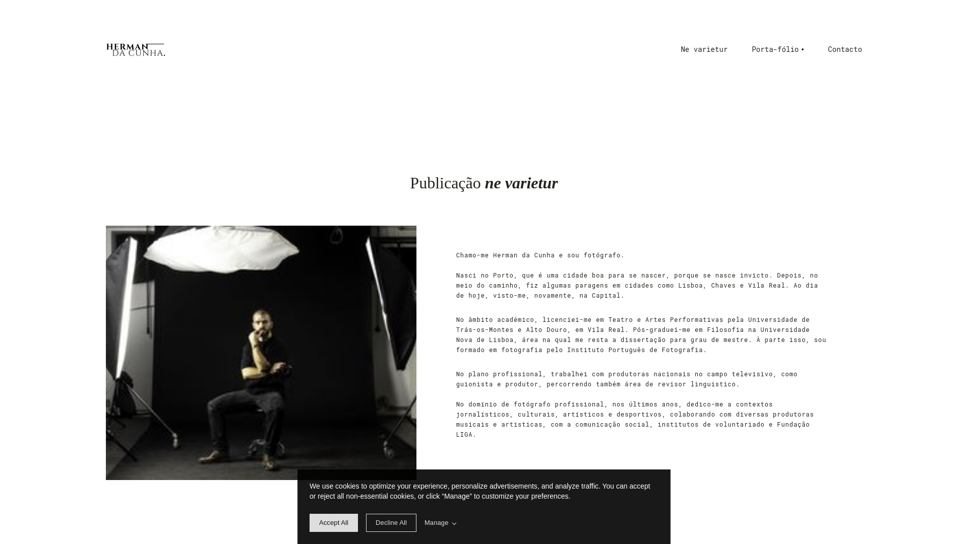 website screenshot of https://hermandacunha.com/