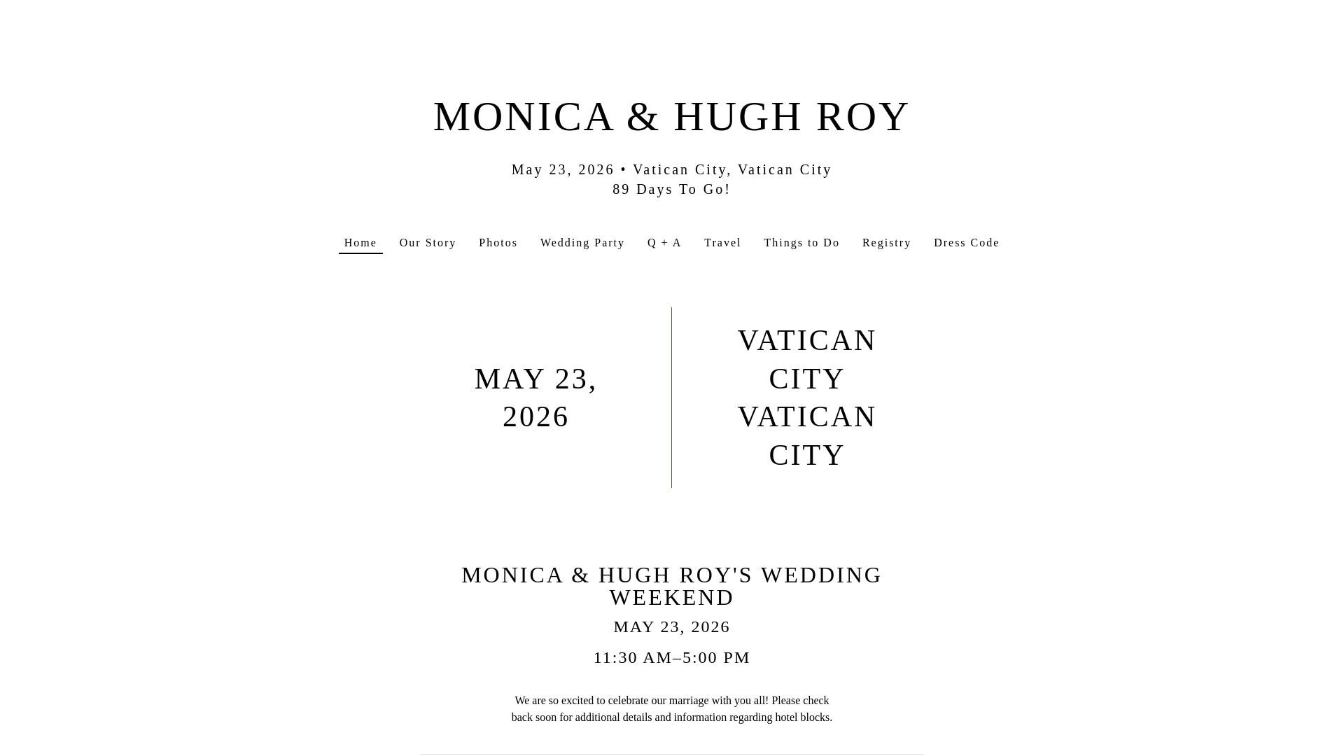 website screenshot of https://monicaandhughroy.com/
