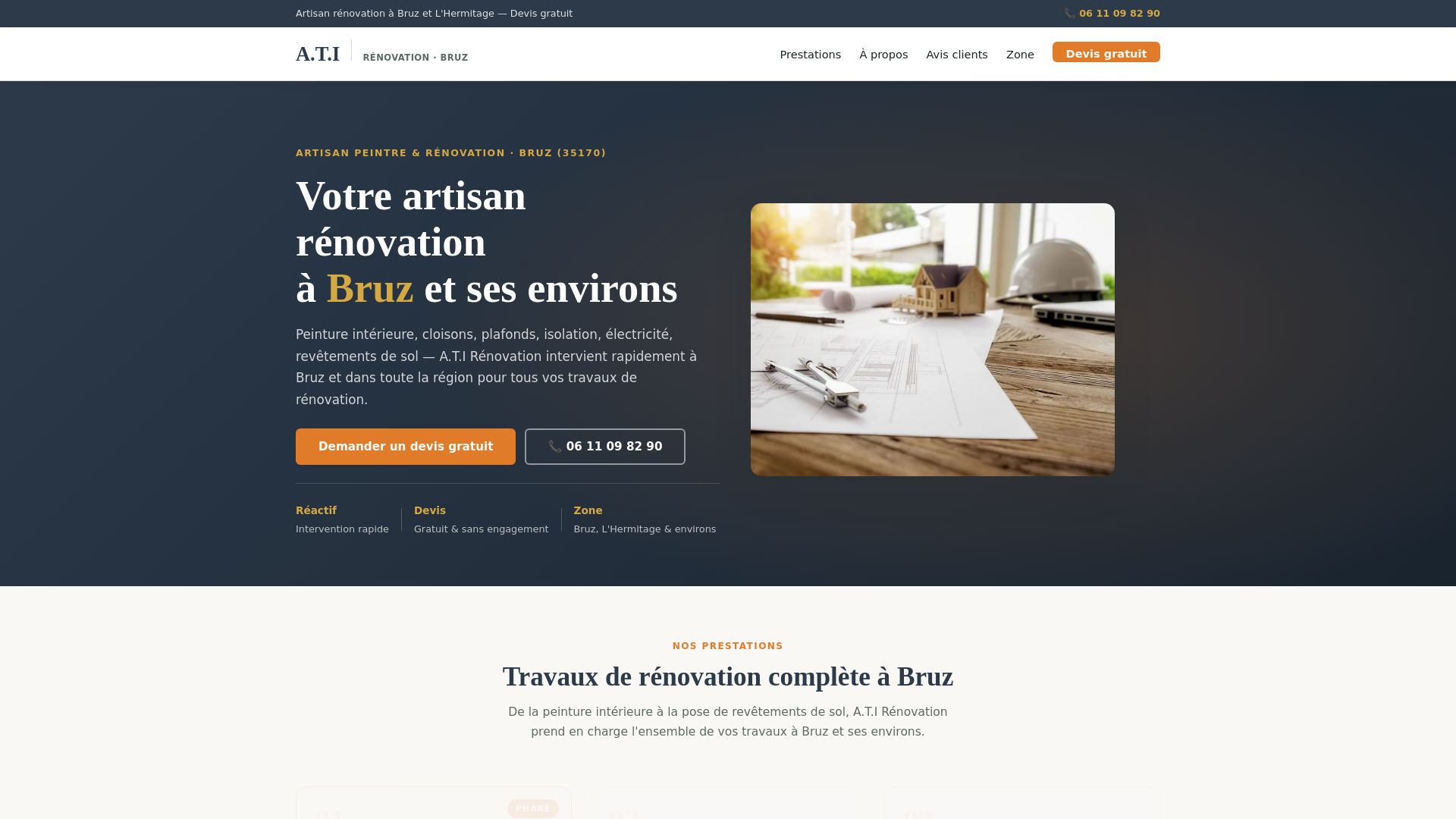 website screenshot of https://atirenovationjeancortes.pages.dev/