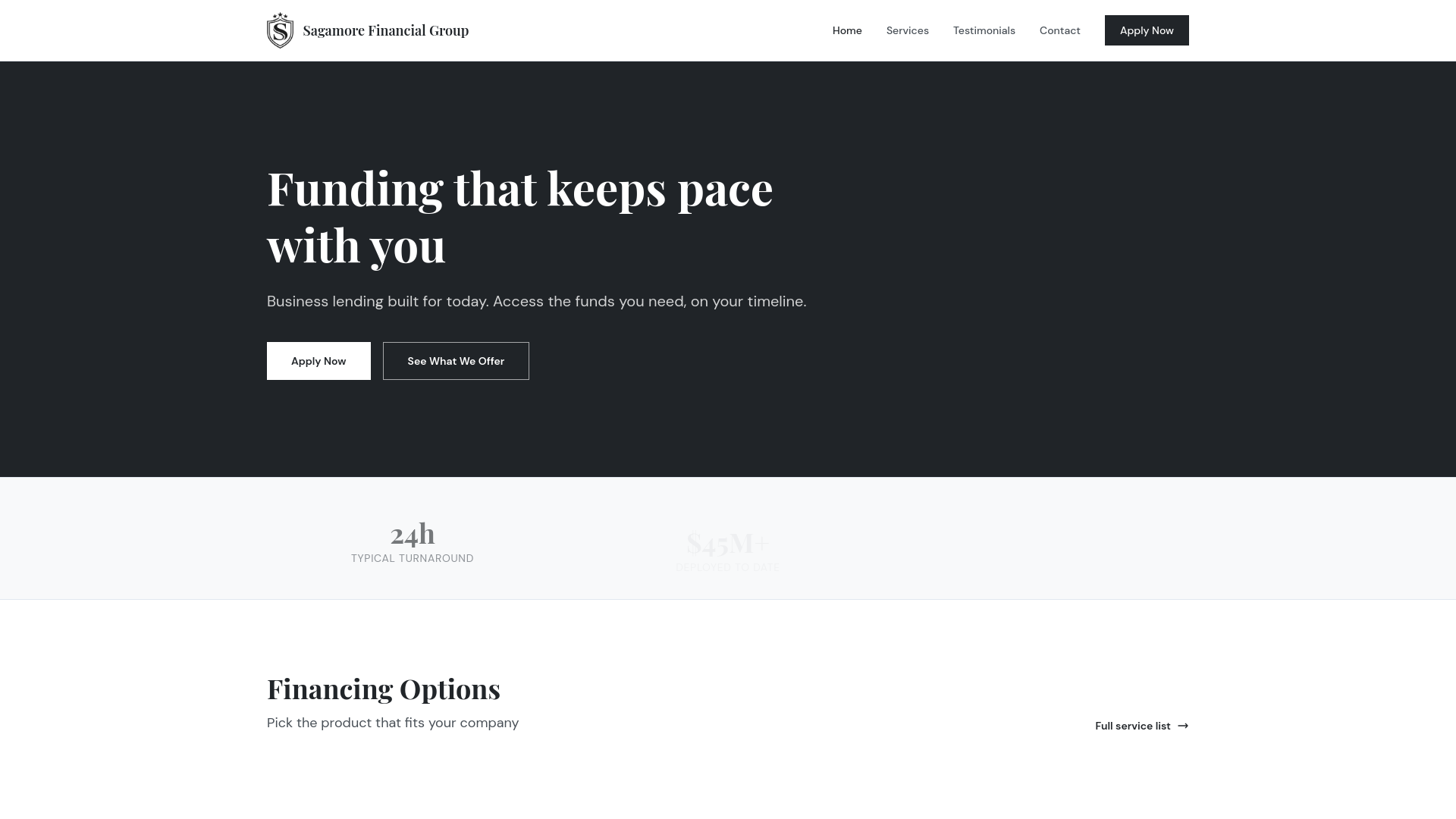 website screenshot of https://sagamorecapitaldirect.com