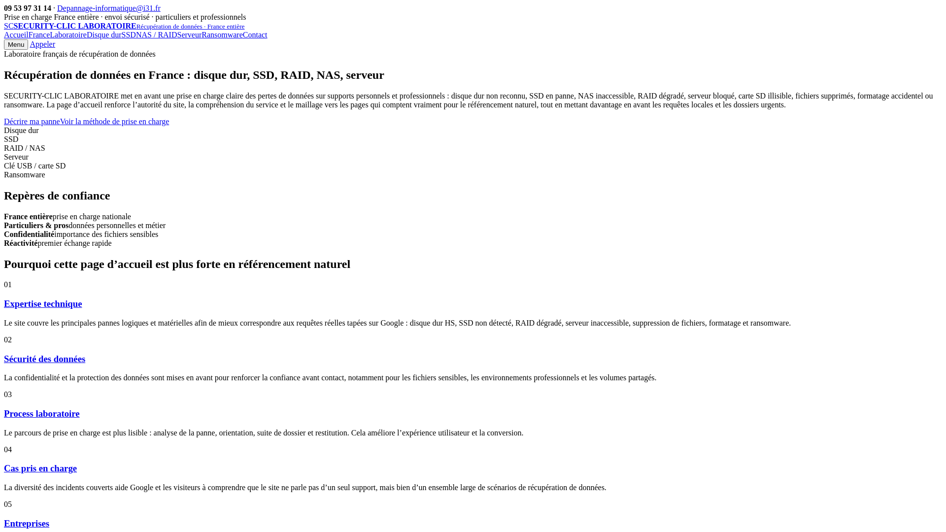 website screenshot of https://security-clic-laboratoire.fr/