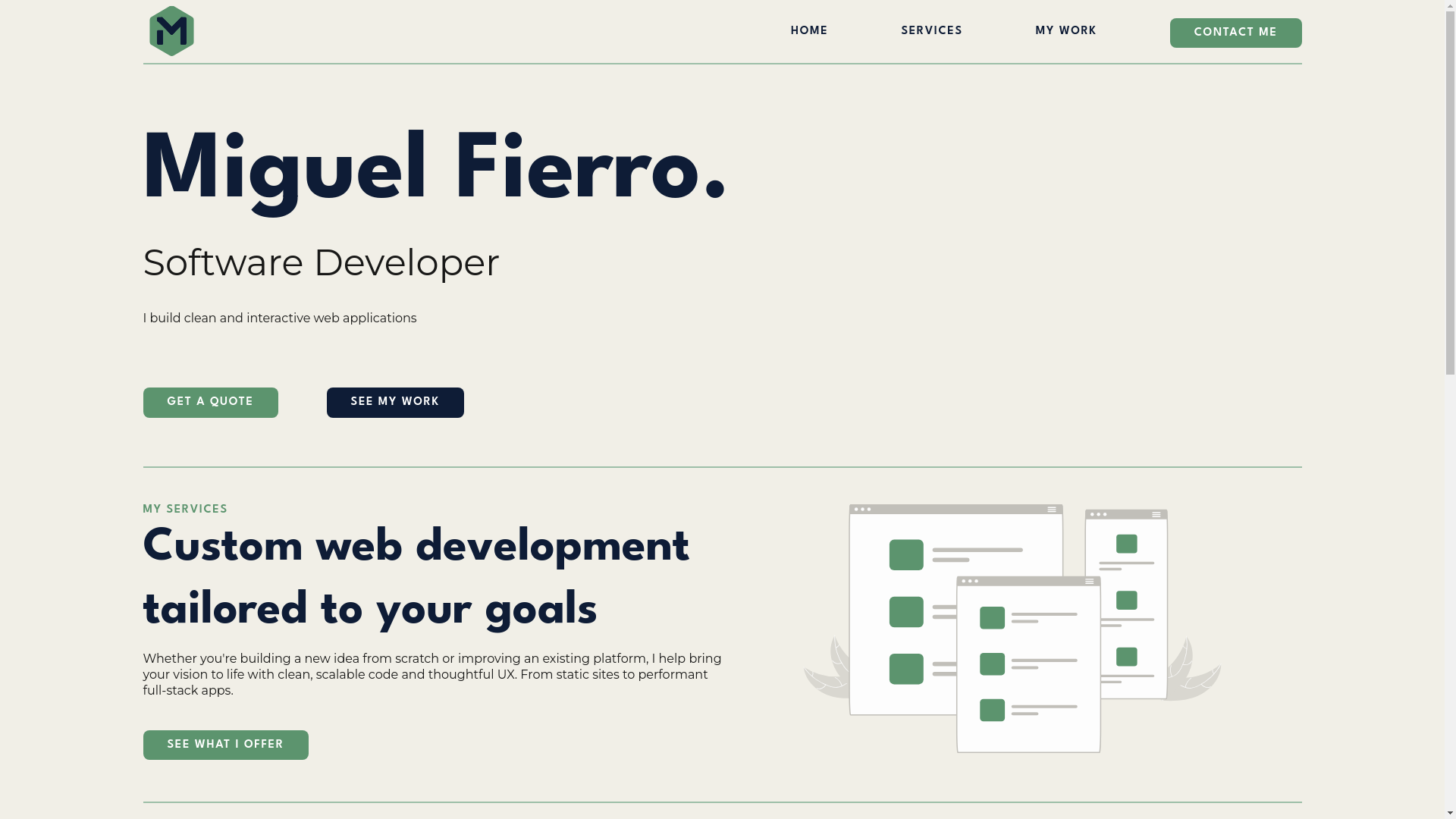 website screenshot of https://miguelcodes.dev/
