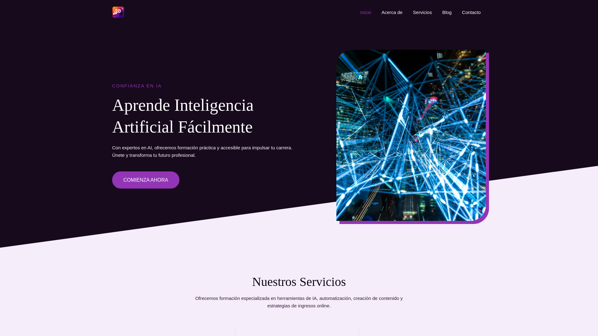 website screenshot of https://aitrainingcenter.pro