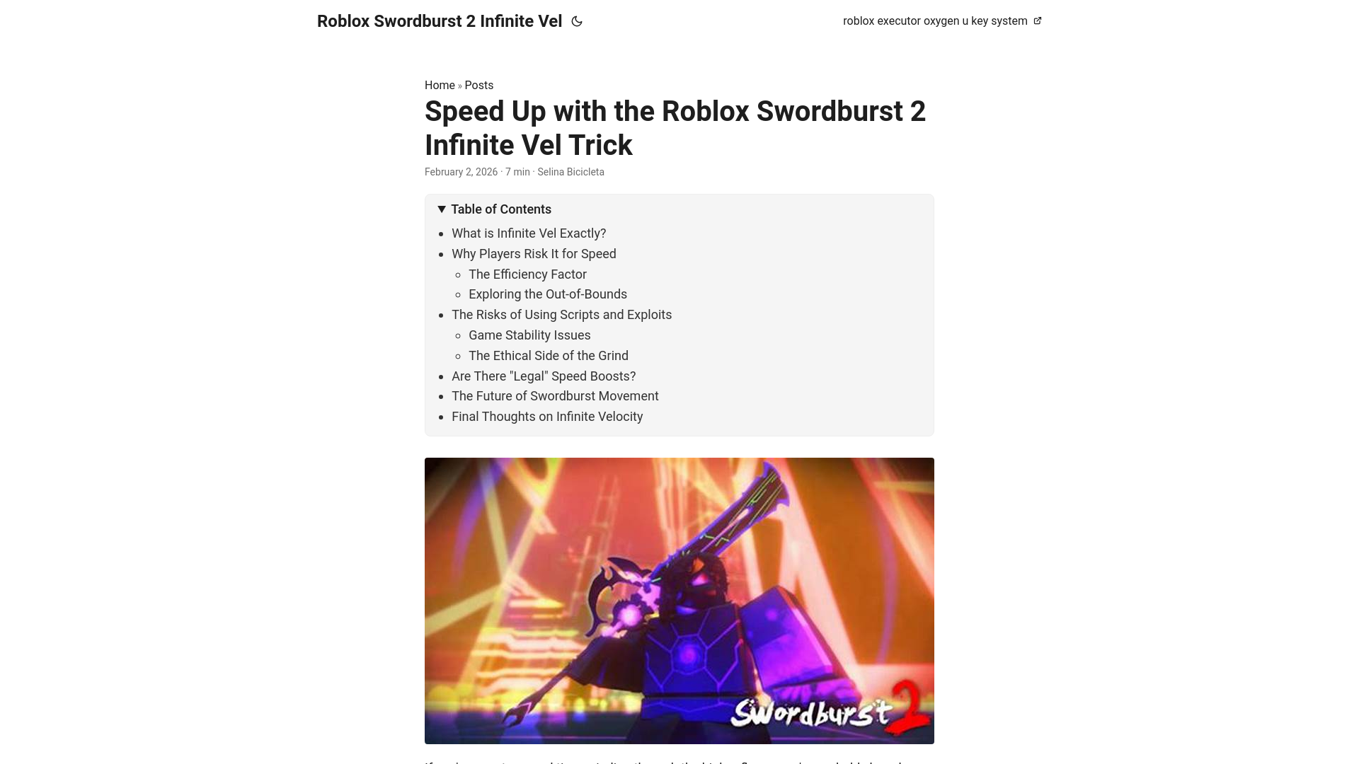 website screenshot of https://roblox-swordburst-2-infinite-vel.pages.dev/
