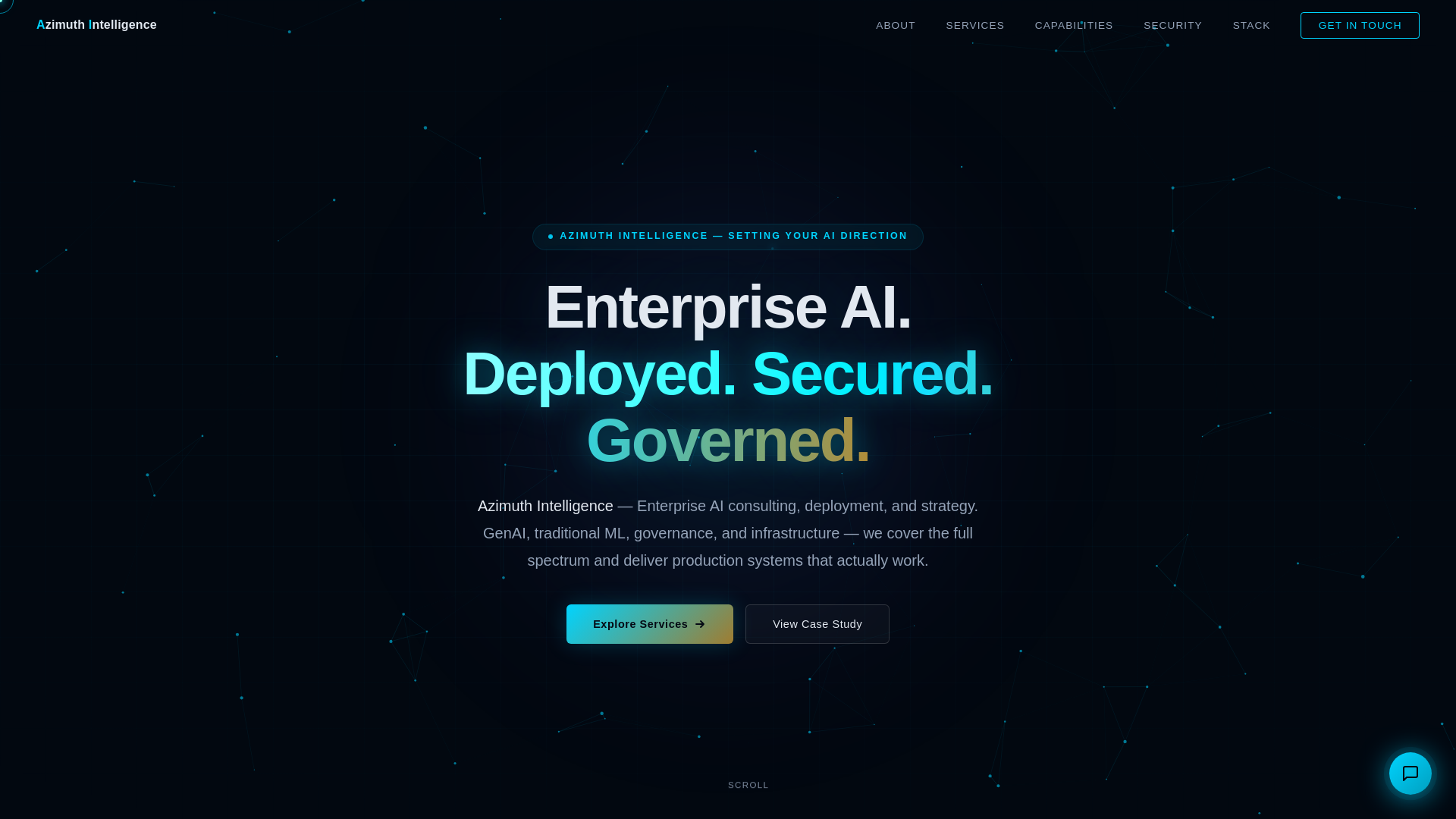 website screenshot of https://azimuthintelligence.com/
