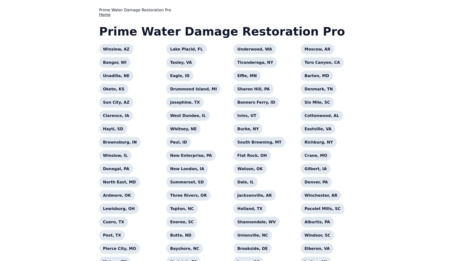 website screenshot of https://primewaterdamagerestorationpro.com