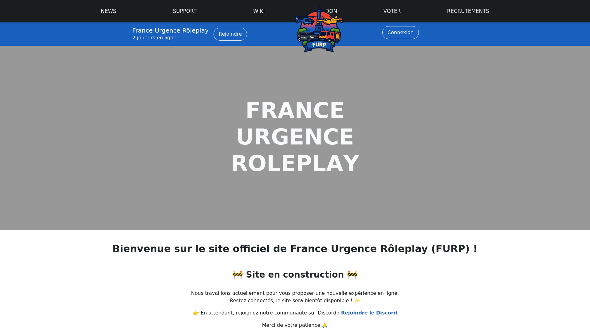 website screenshot of https://franceurgencerp.fr/