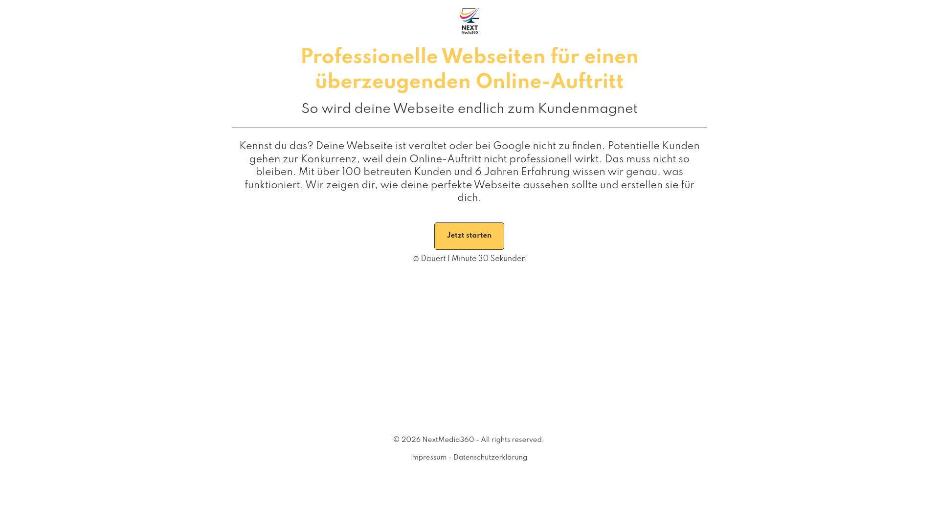 website screenshot of https://beratung-nextmedia360.de/