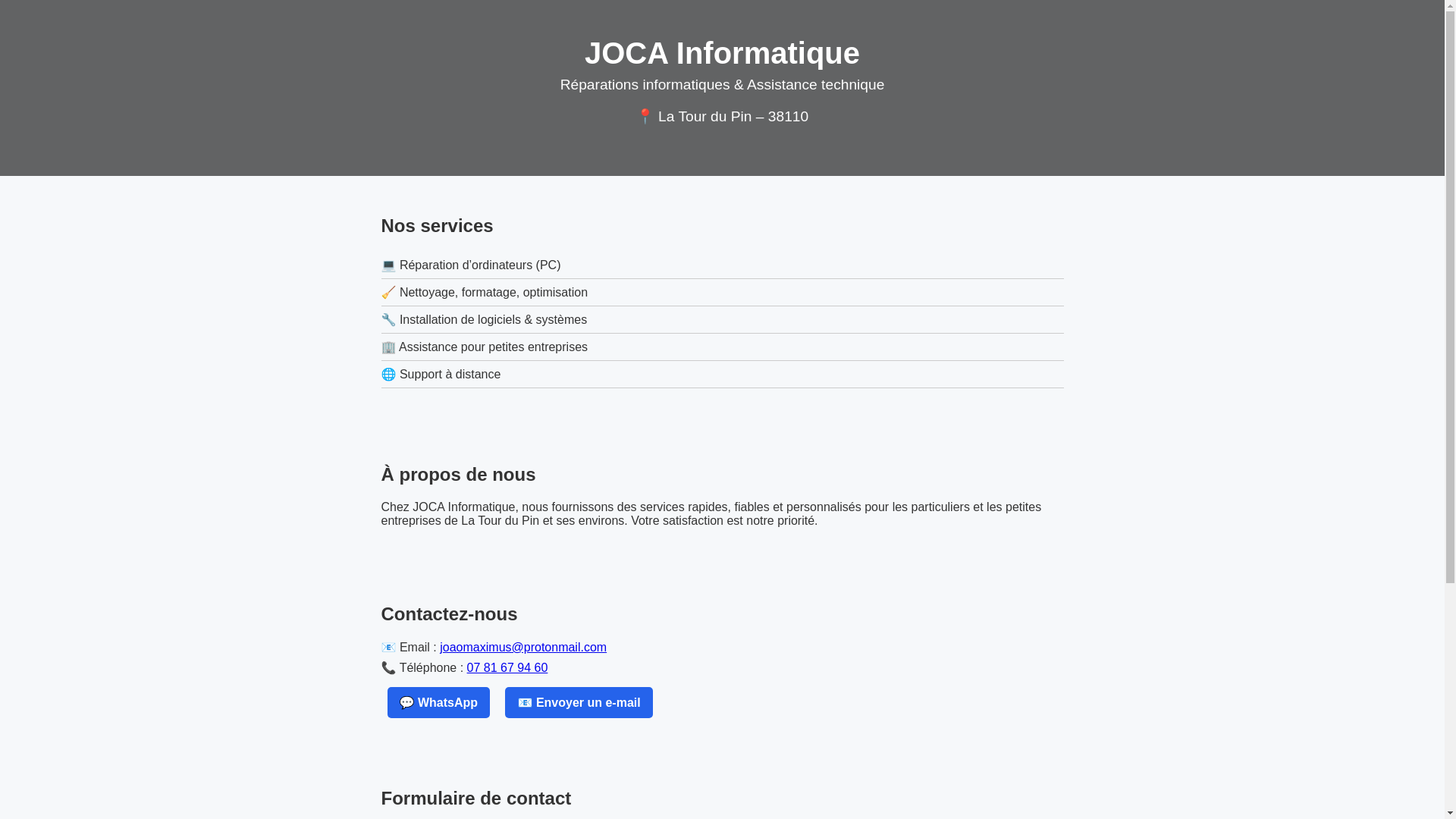 website screenshot of https://jocainfor.com/