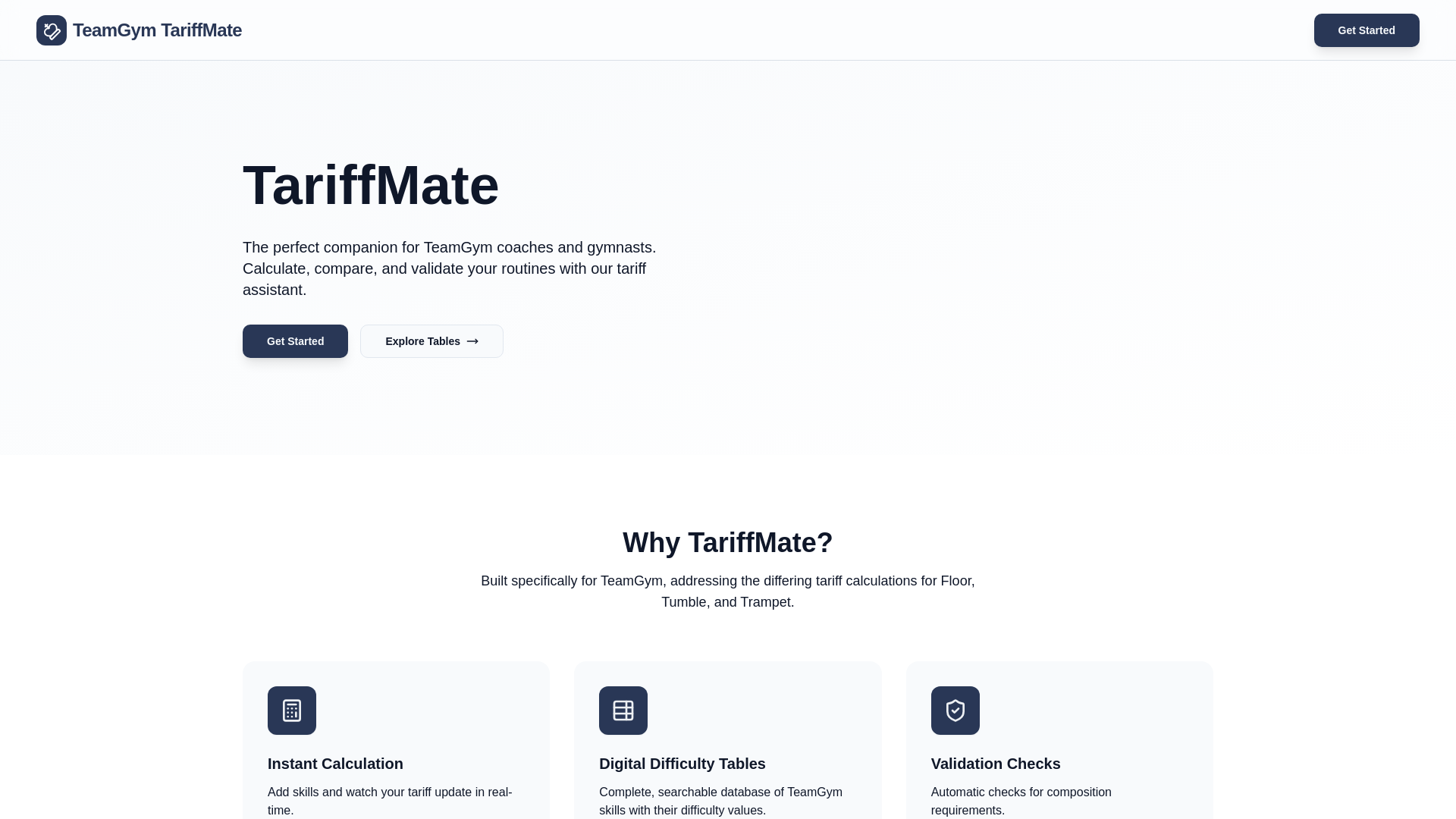 website screenshot of https://tariffmate.pages.dev/