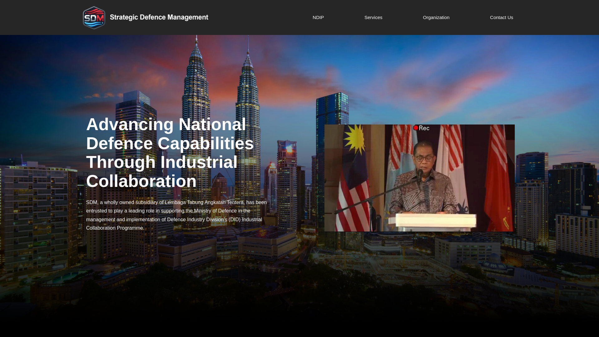 website screenshot of https://stratdef.com.my