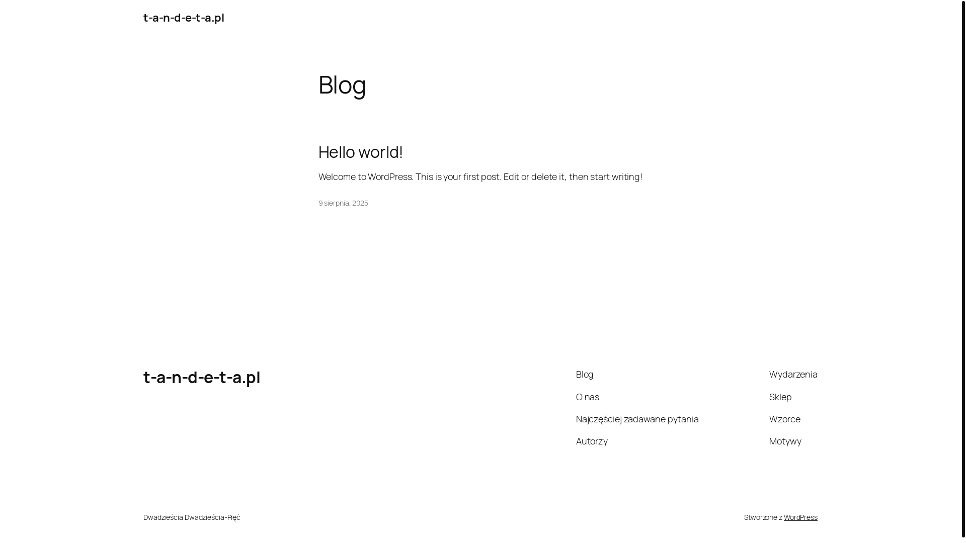 website screenshot of https://t-a-n-d-e-t-a.pl/