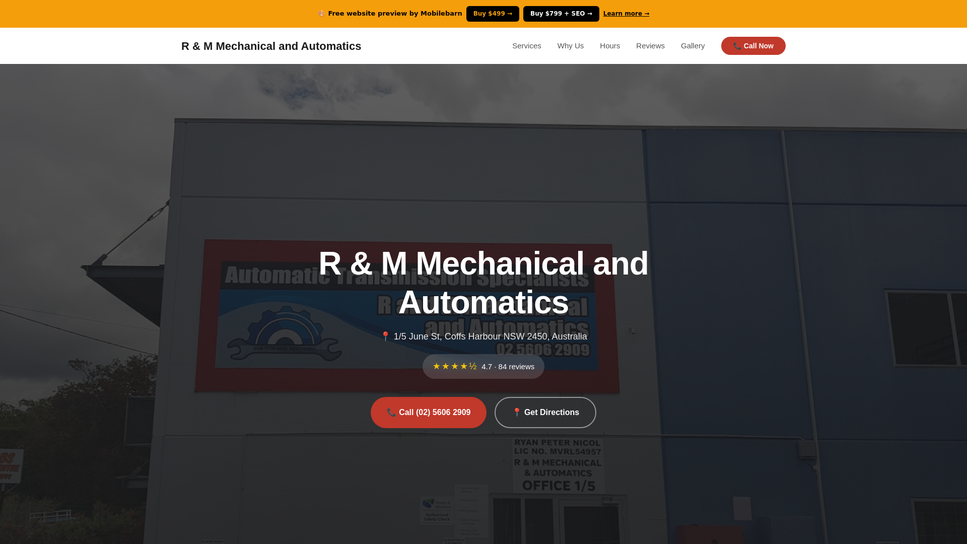 website screenshot of https://r-m-mechanical-and-automatics.pages.dev/