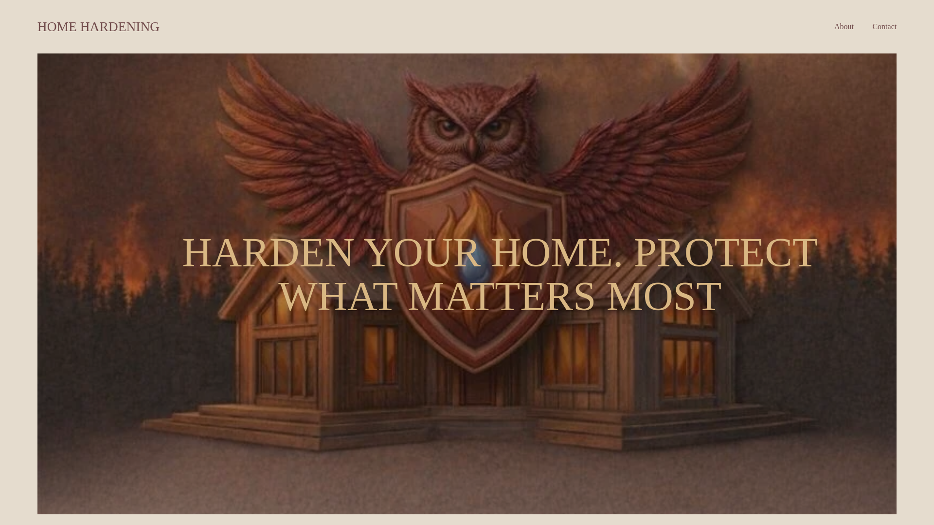 website screenshot of https://home-hardening.net/