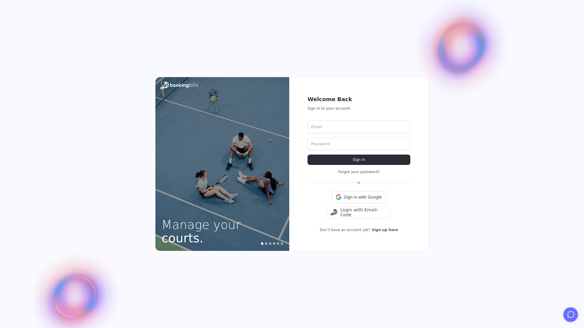 website screenshot of https://bookingbird-development-dashboard.pages.dev/
