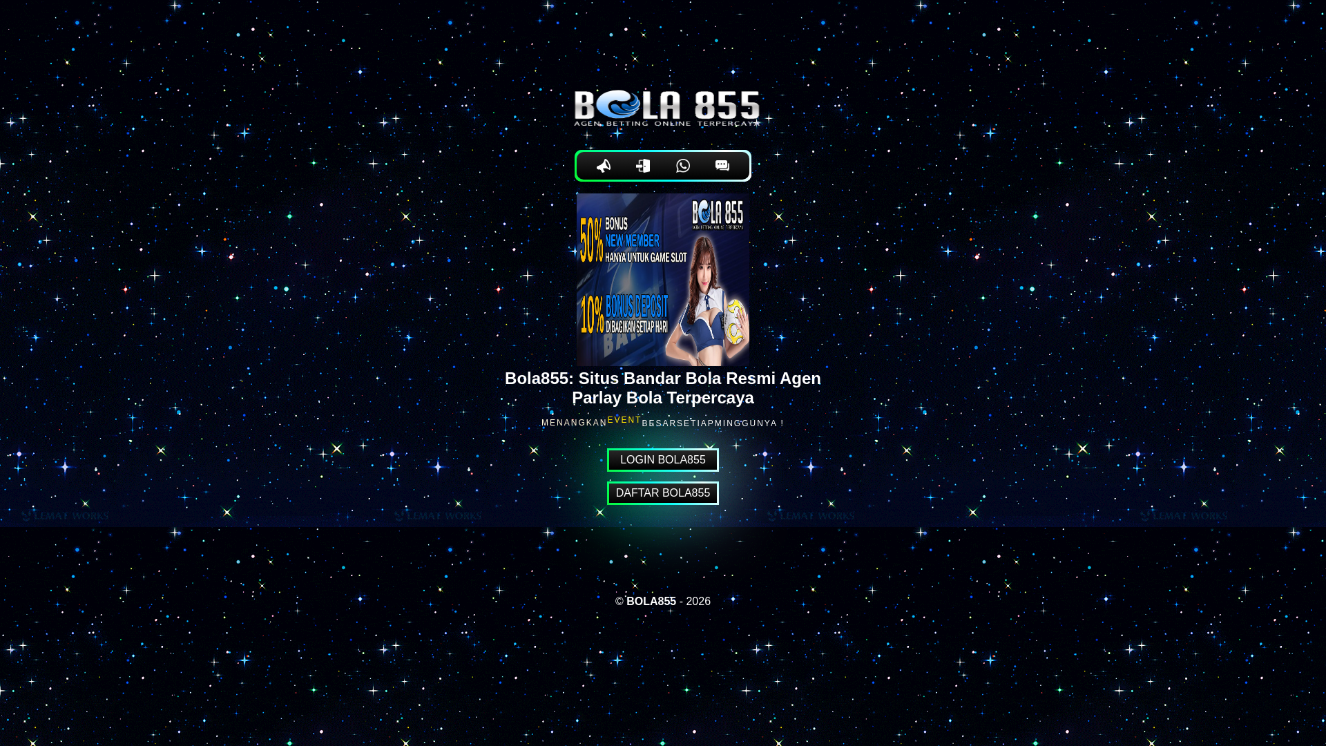 website screenshot of https://bola855-mobile.pages.dev/