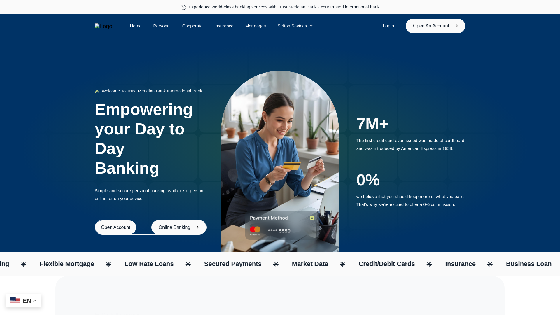 website screenshot of https://trustmeridianbk.com/