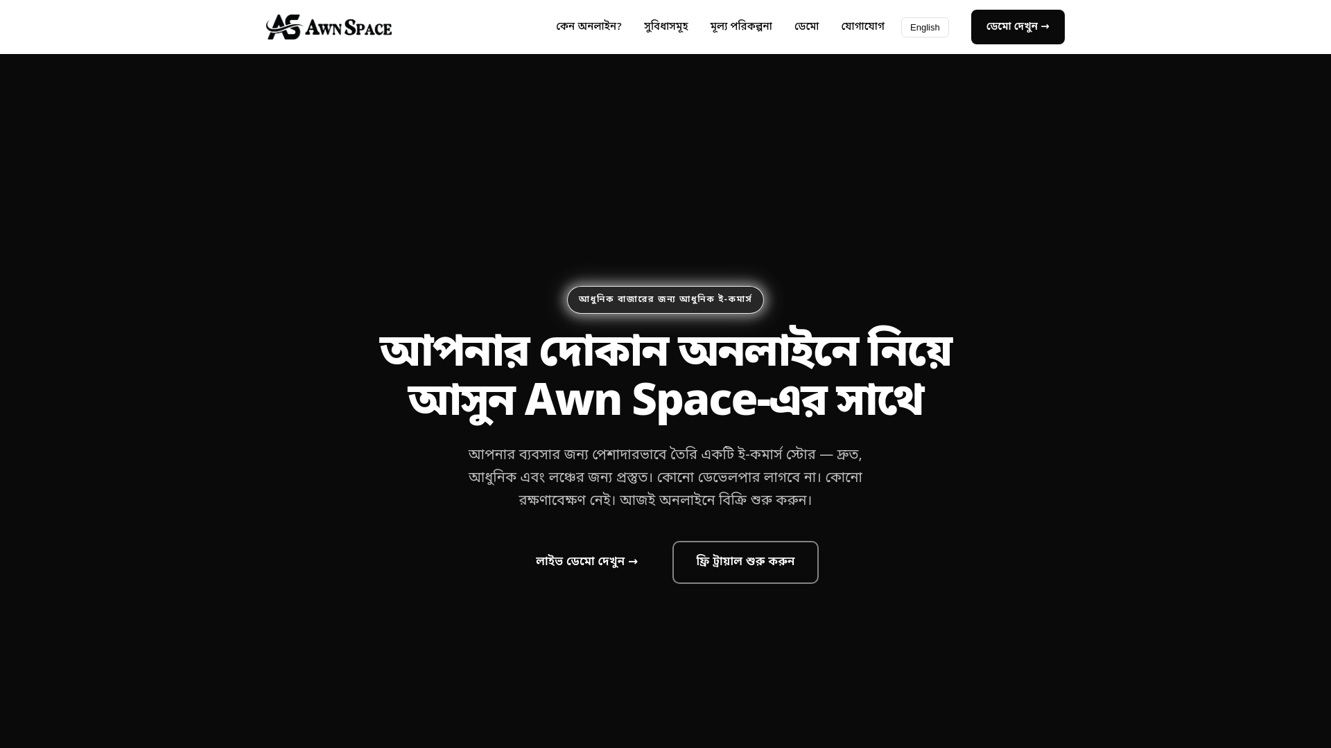 website screenshot of https://awnspace.com/