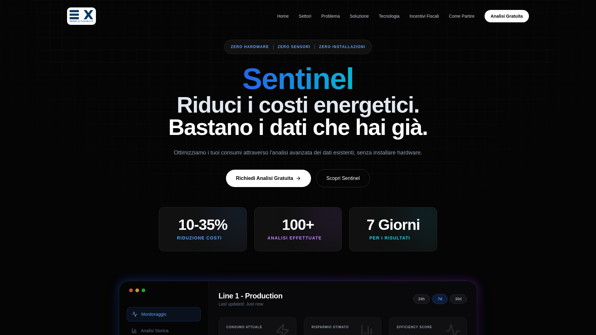 website screenshot of https://sentinel-ex.it