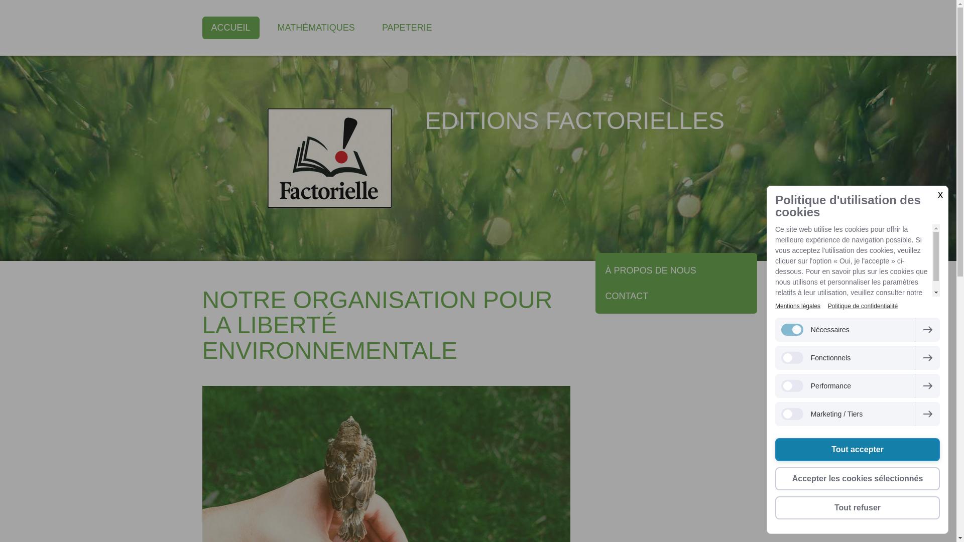website screenshot of https://editionsfactorielle.fr/
