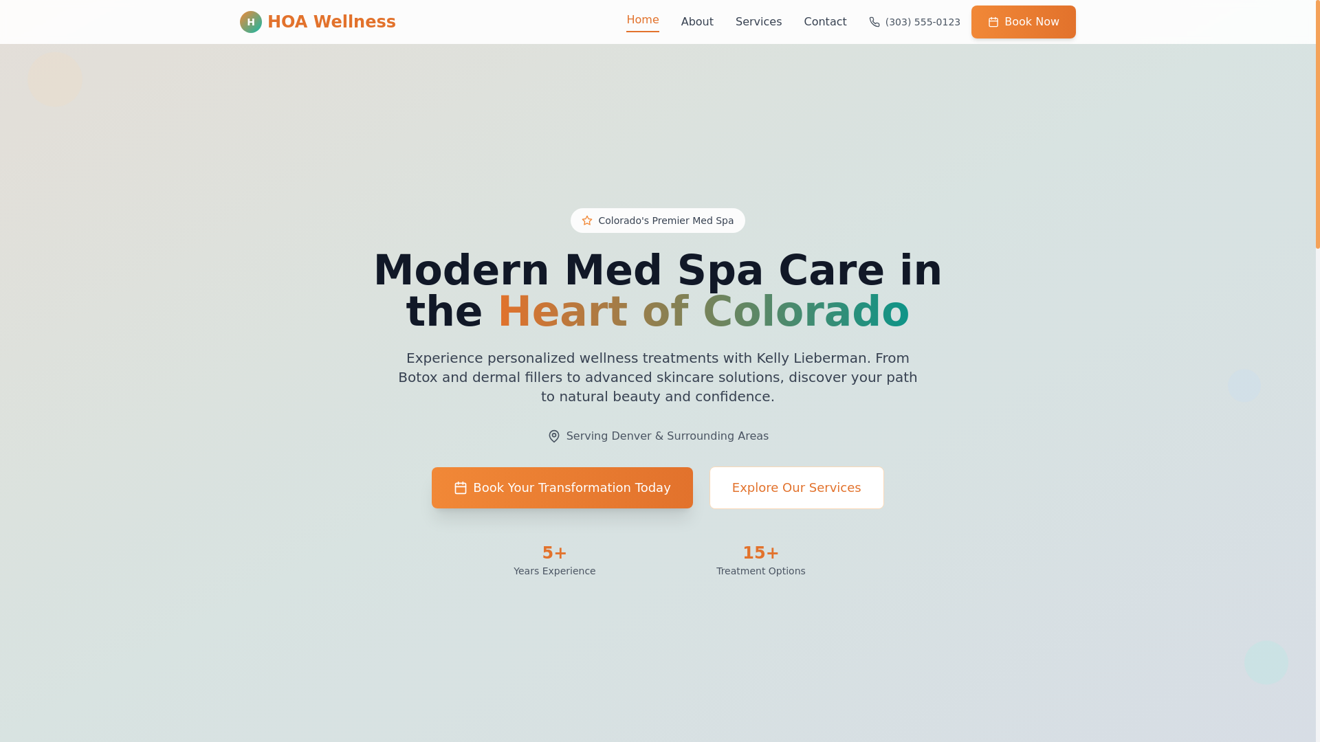 website screenshot of https://hoawellness.net/