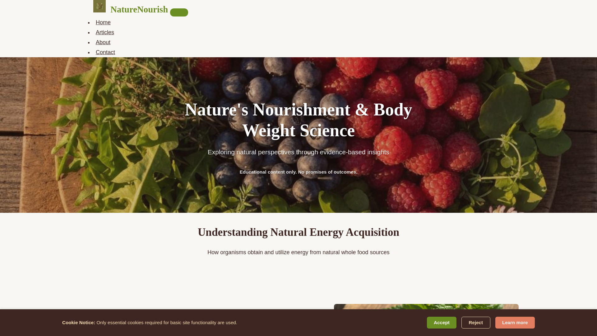 website screenshot of https://naturenourishqr.info/