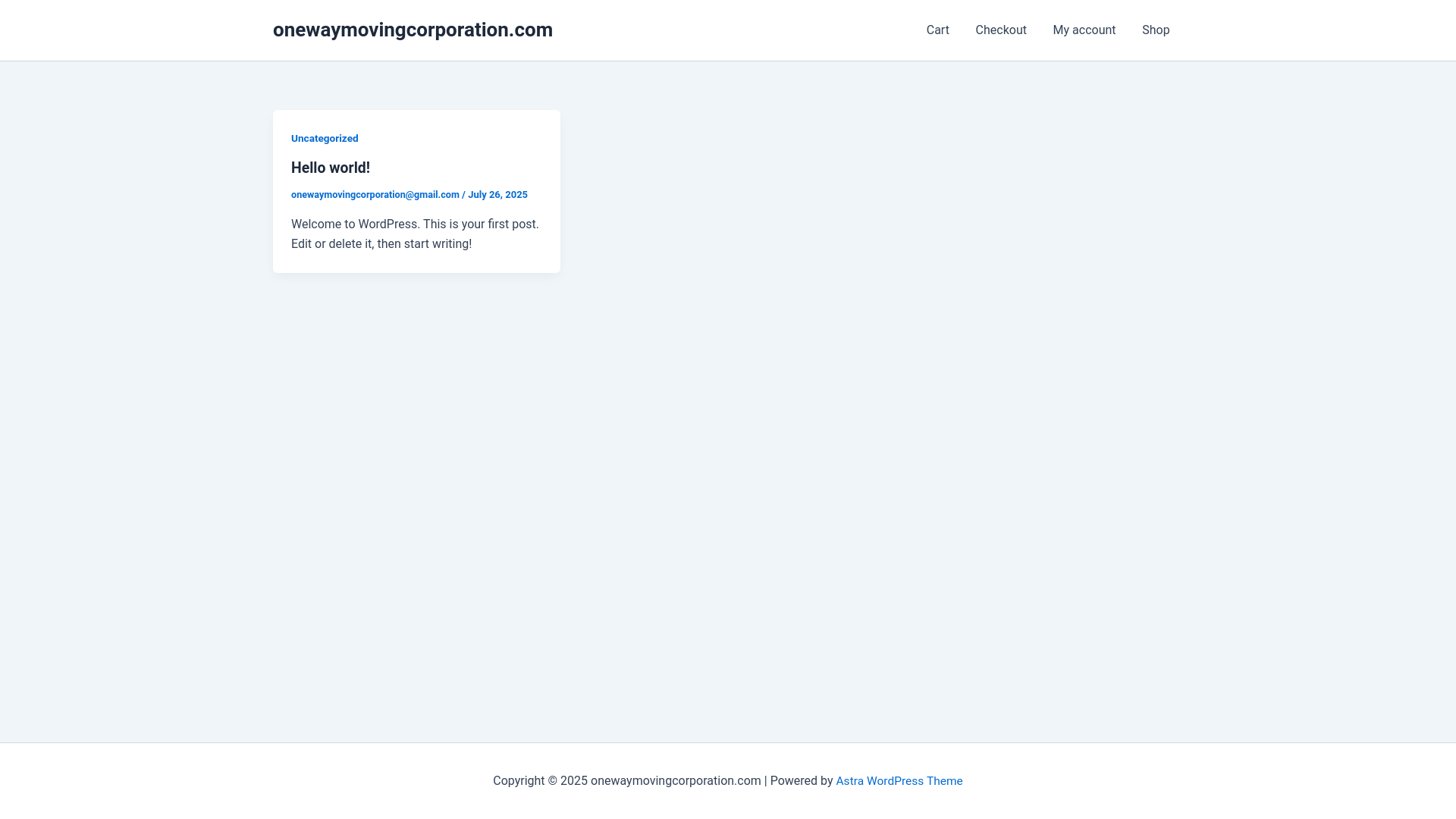 website screenshot of https://onewaymovingcorporation.com/
