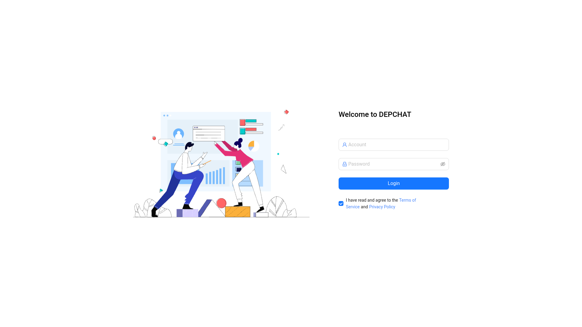 website screenshot of https://admin-depchat.pages.dev/