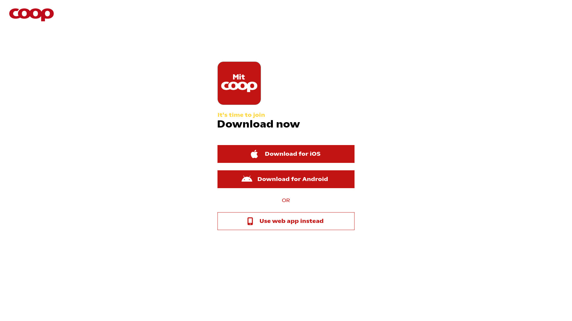 website screenshot of https://mitcoop.relesysapp.net/Native