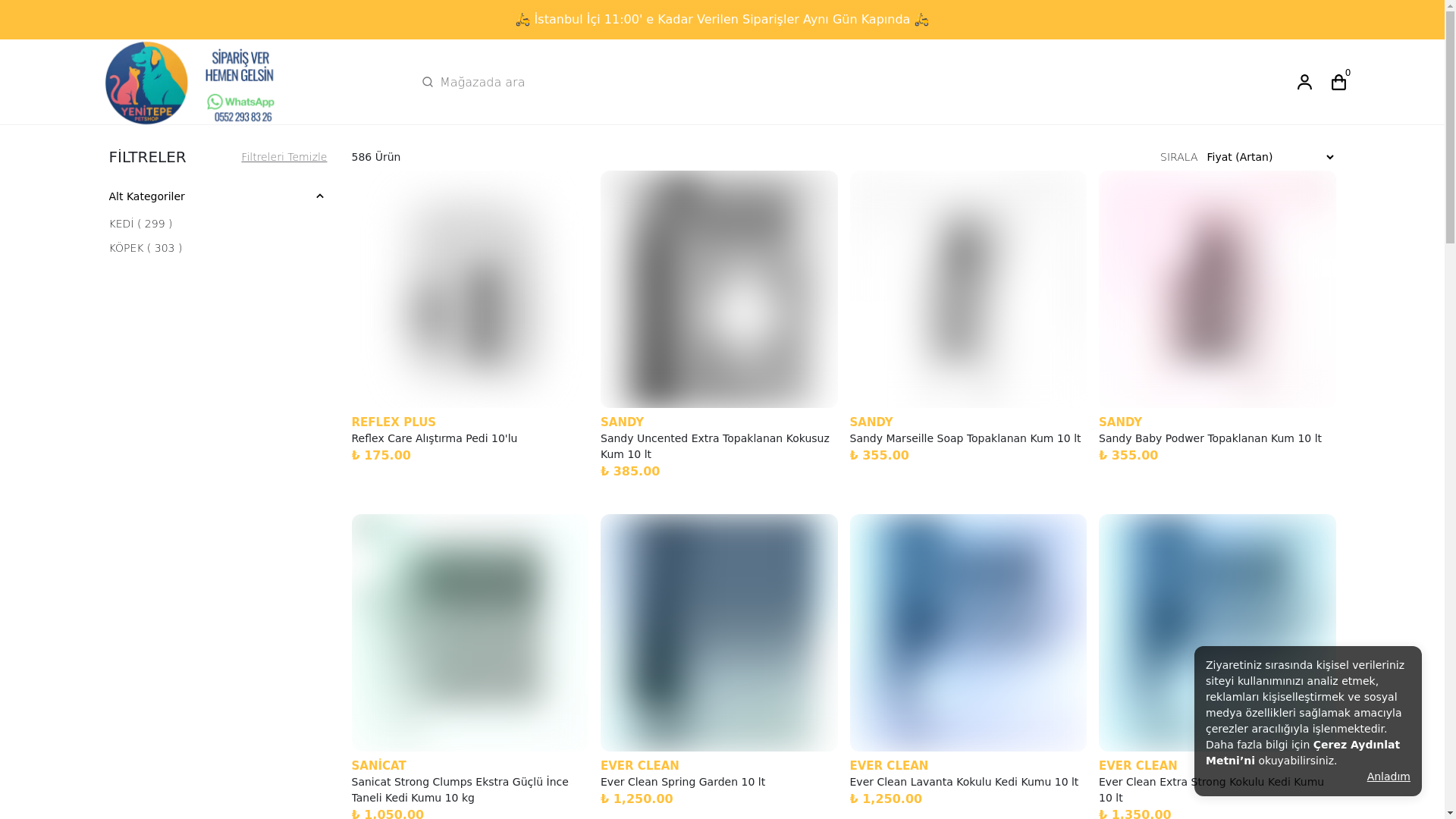website screenshot of https://yenitepepetshop.com/