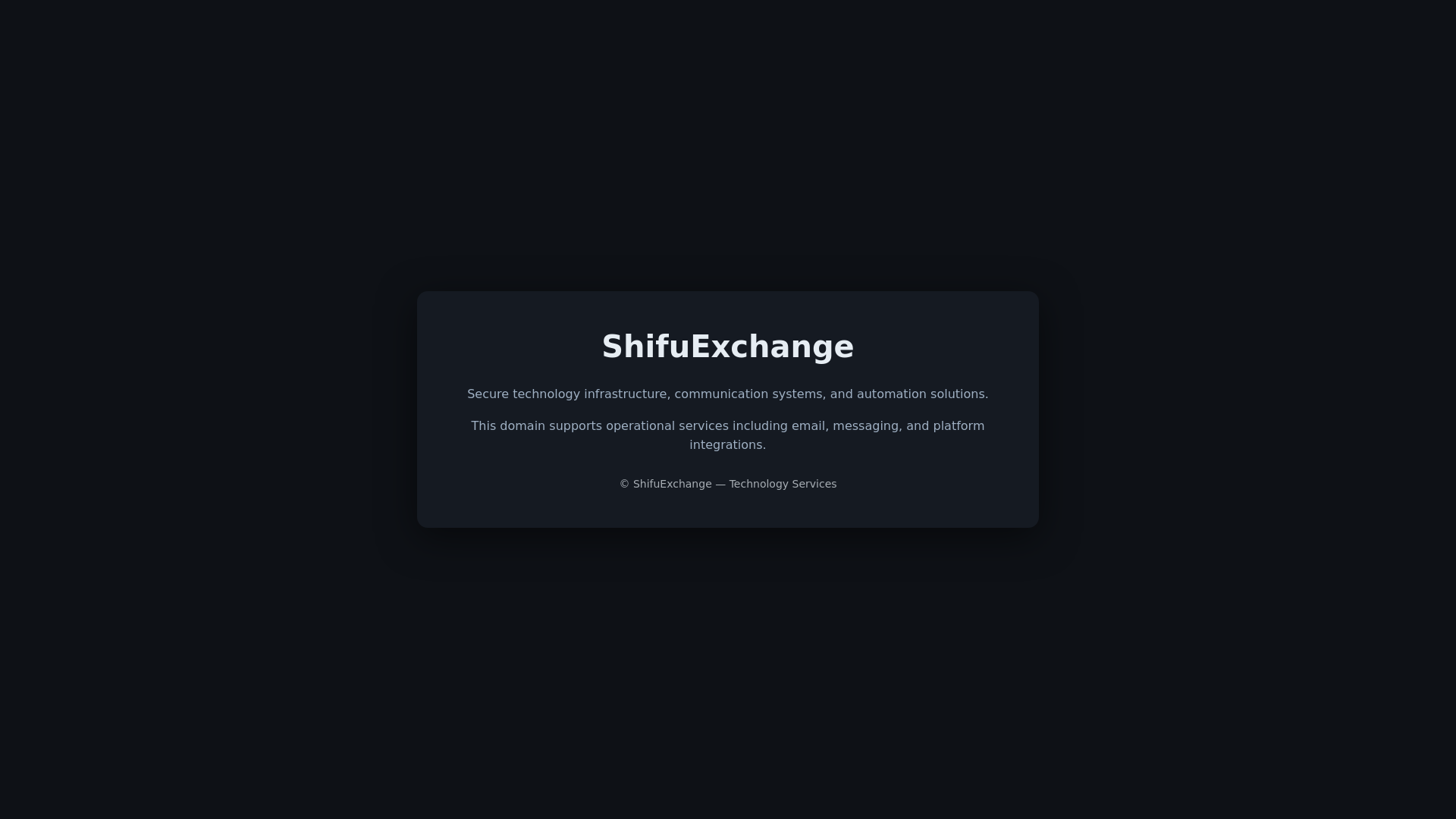website screenshot of https://shifuexchange-site.pages.dev/