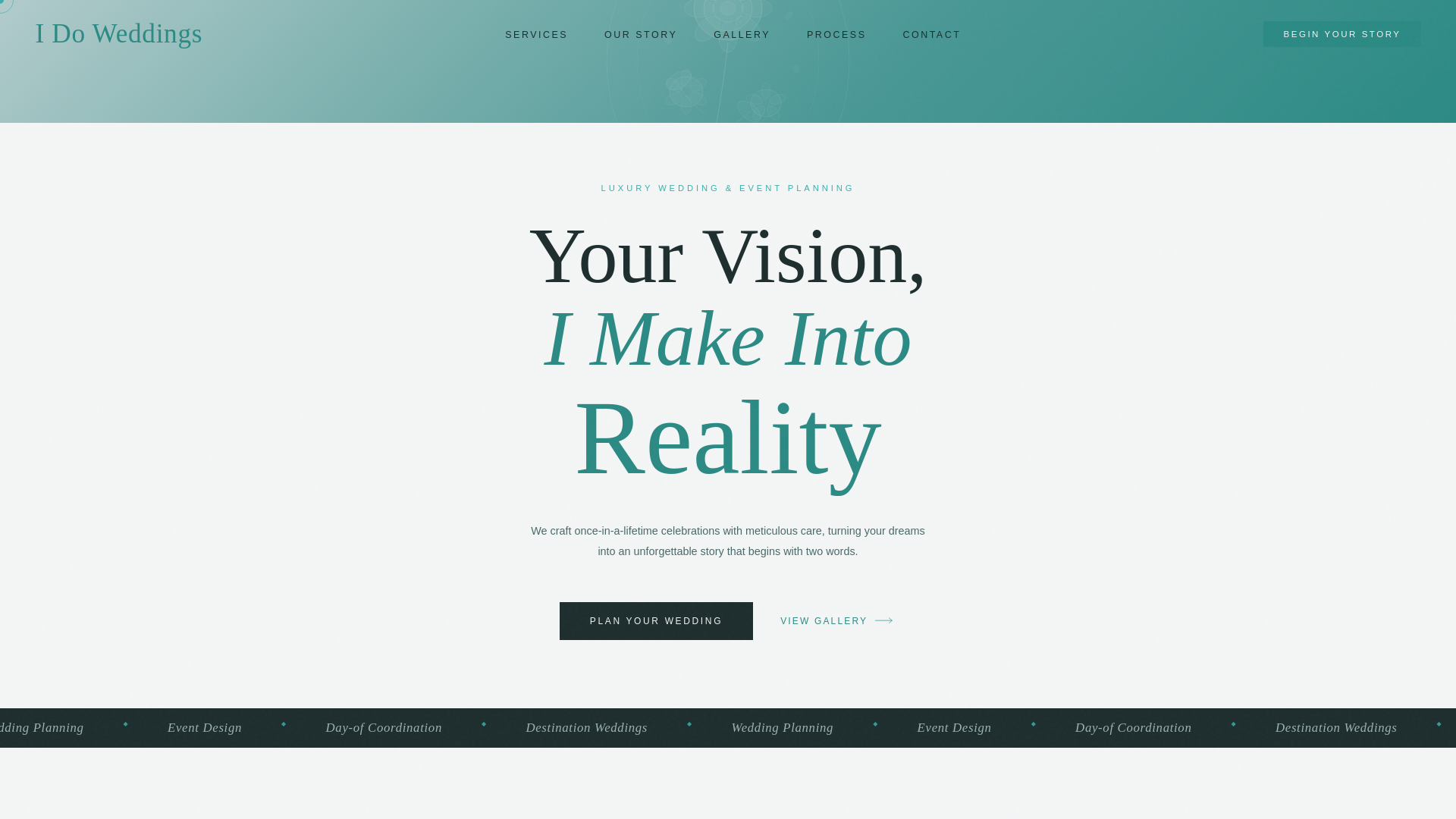 website screenshot of https://idoweddingsandparties.com