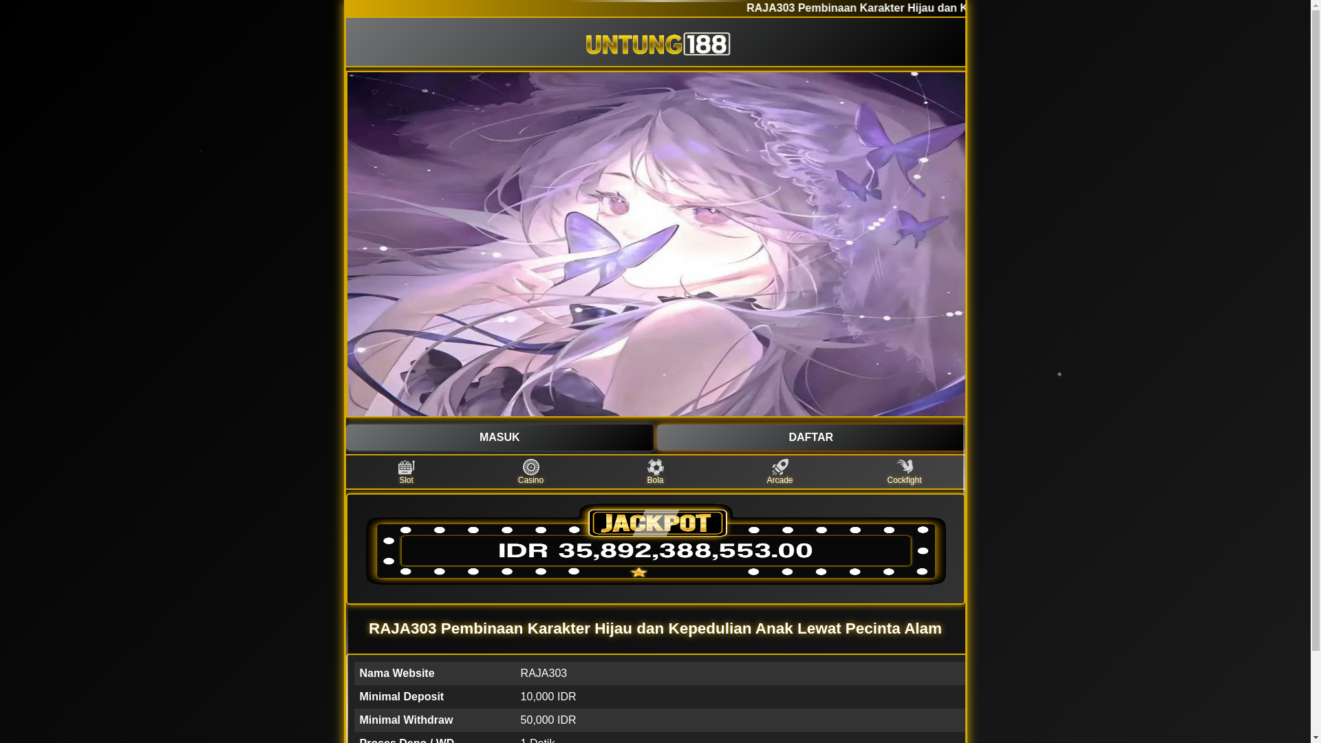website screenshot of https://raja303-9e1.pages.dev/